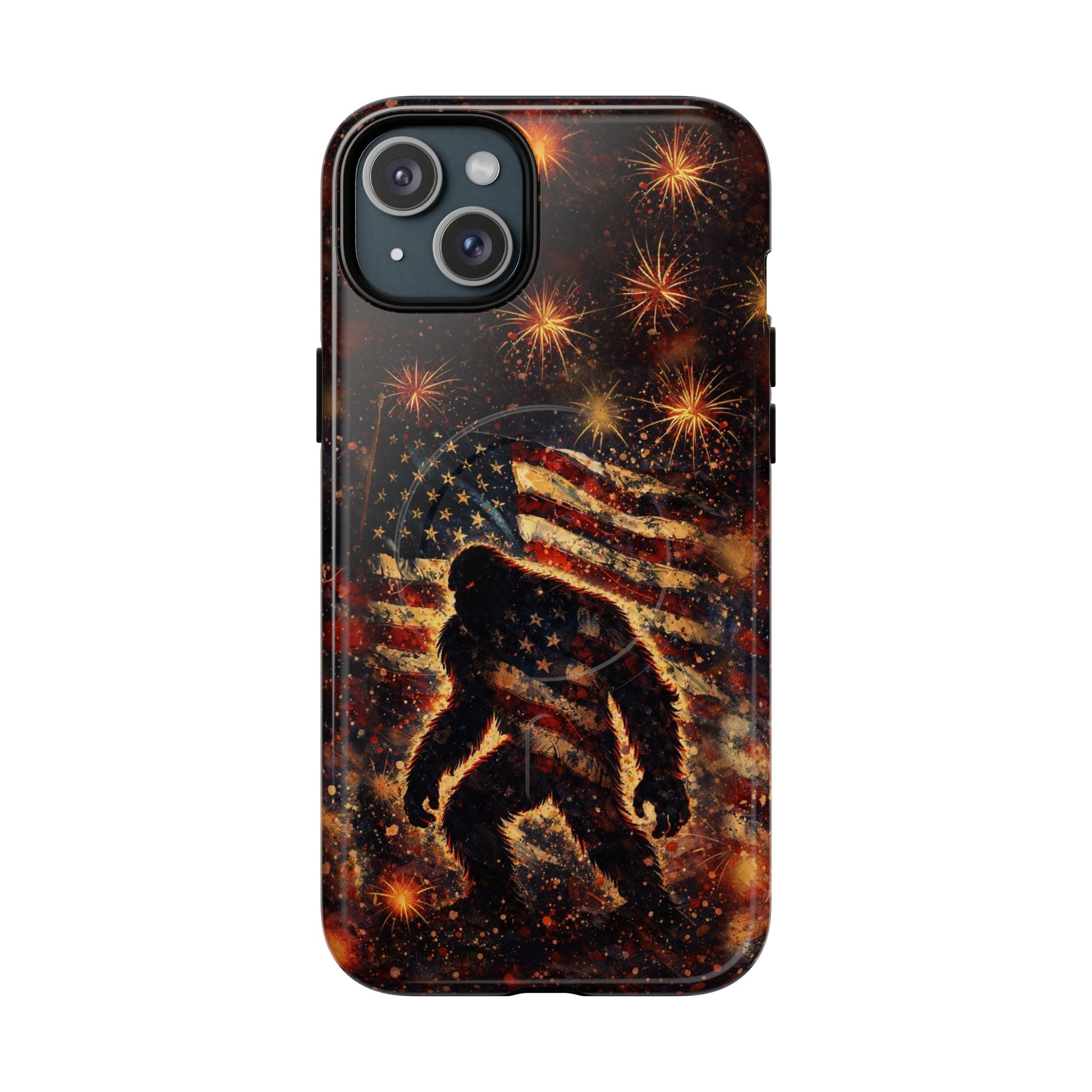 BIGFOOT STARS AND STRIPES GRUNGE ART MAGNETIC  PHONE CASE  - TLHN2004264