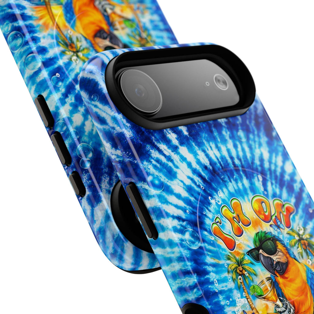 I'M ON ISLAND TIME PARROT  MAGNETIC PHONE CASE  - TLHG1604261