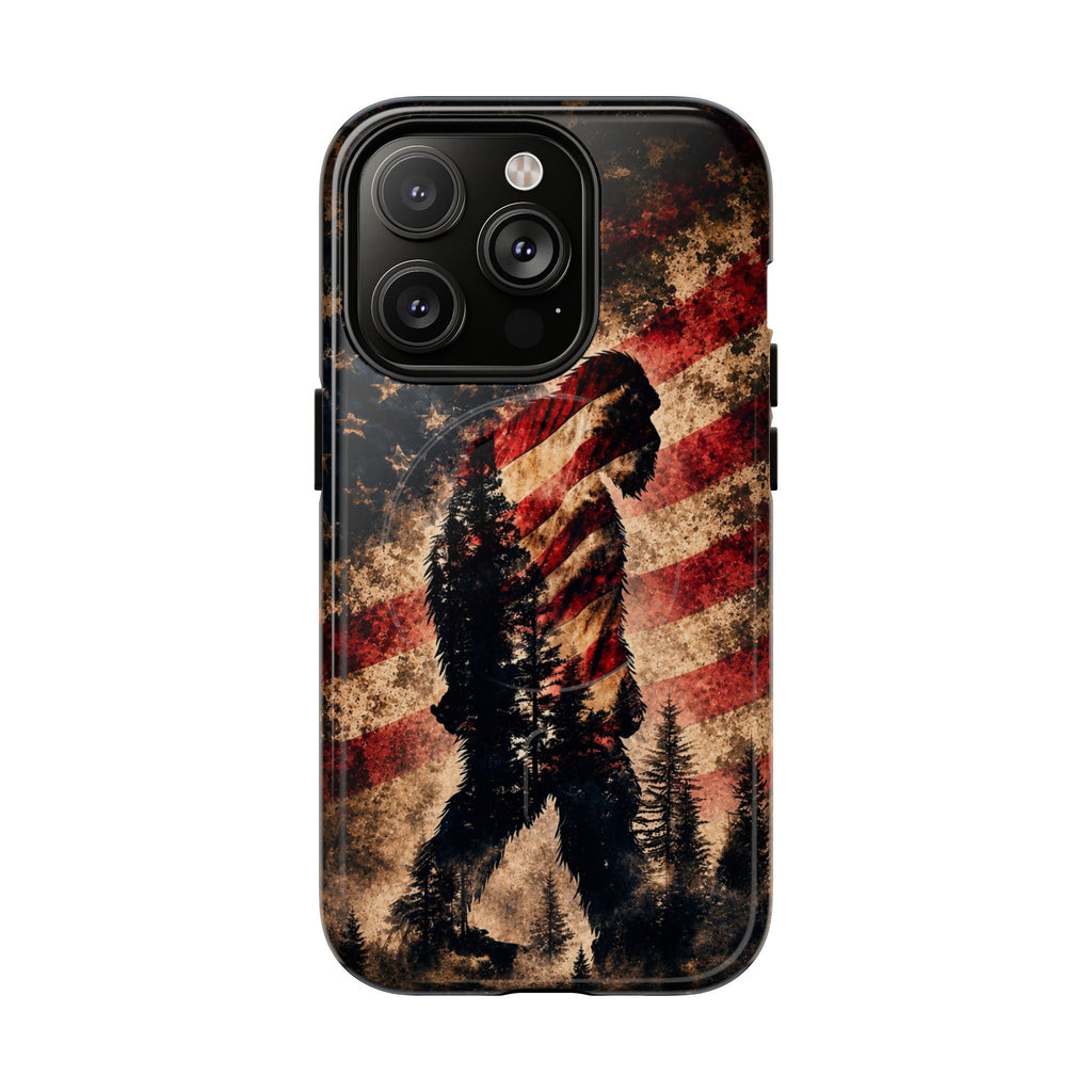 BIGFOOT IN THE FOREST STARS & STRIPES MAGNETIC PHONE CASE  - TLHN2105264