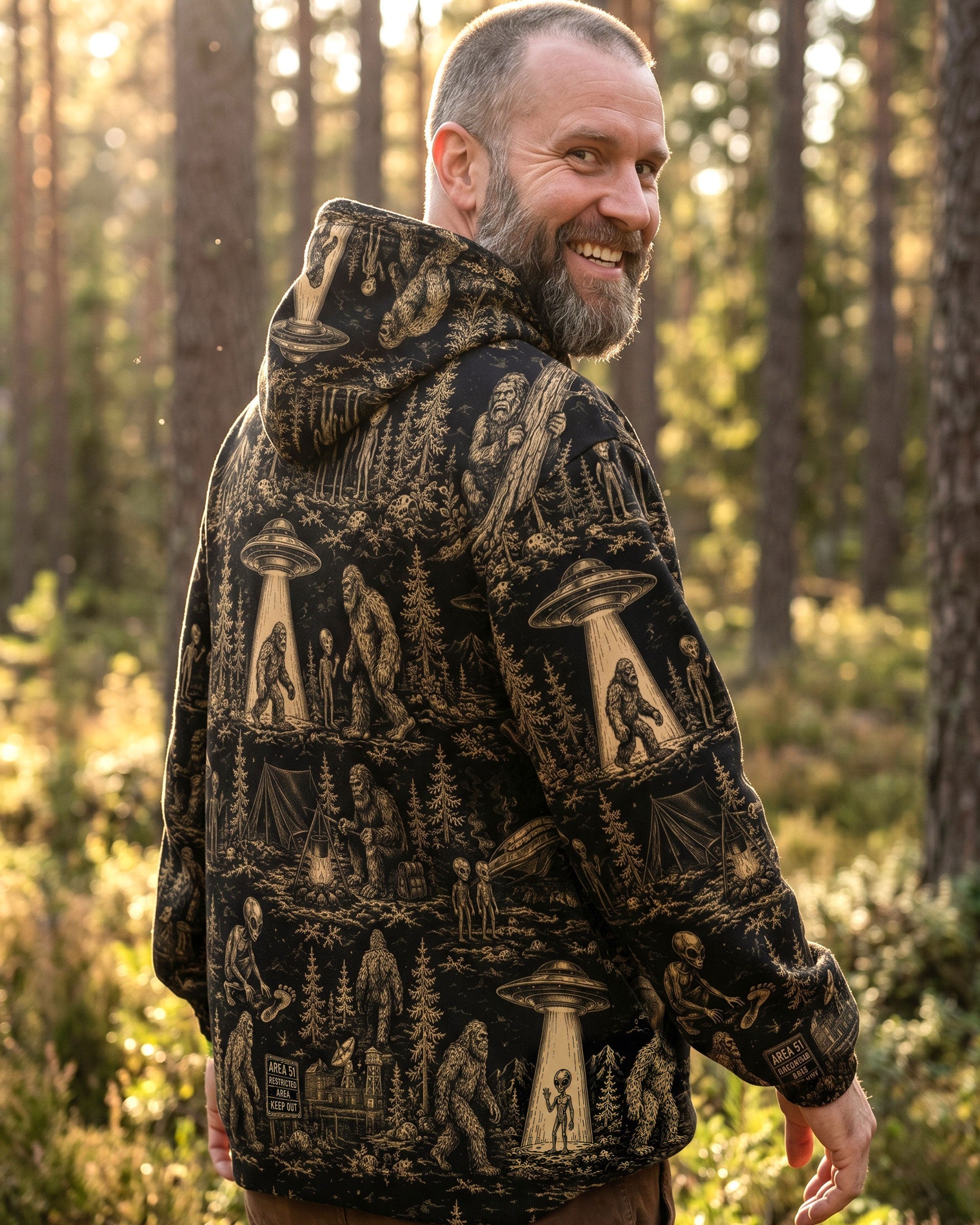 BIGFOOT ALIEN UFO  ALL OVER PRINT  - TLTW1106264