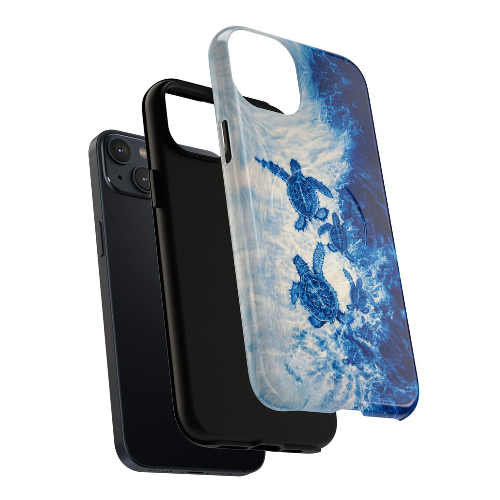 SEA TURTLE FAMILY WAVES MAGNETIC PHONE CASE  - TLTW1704264