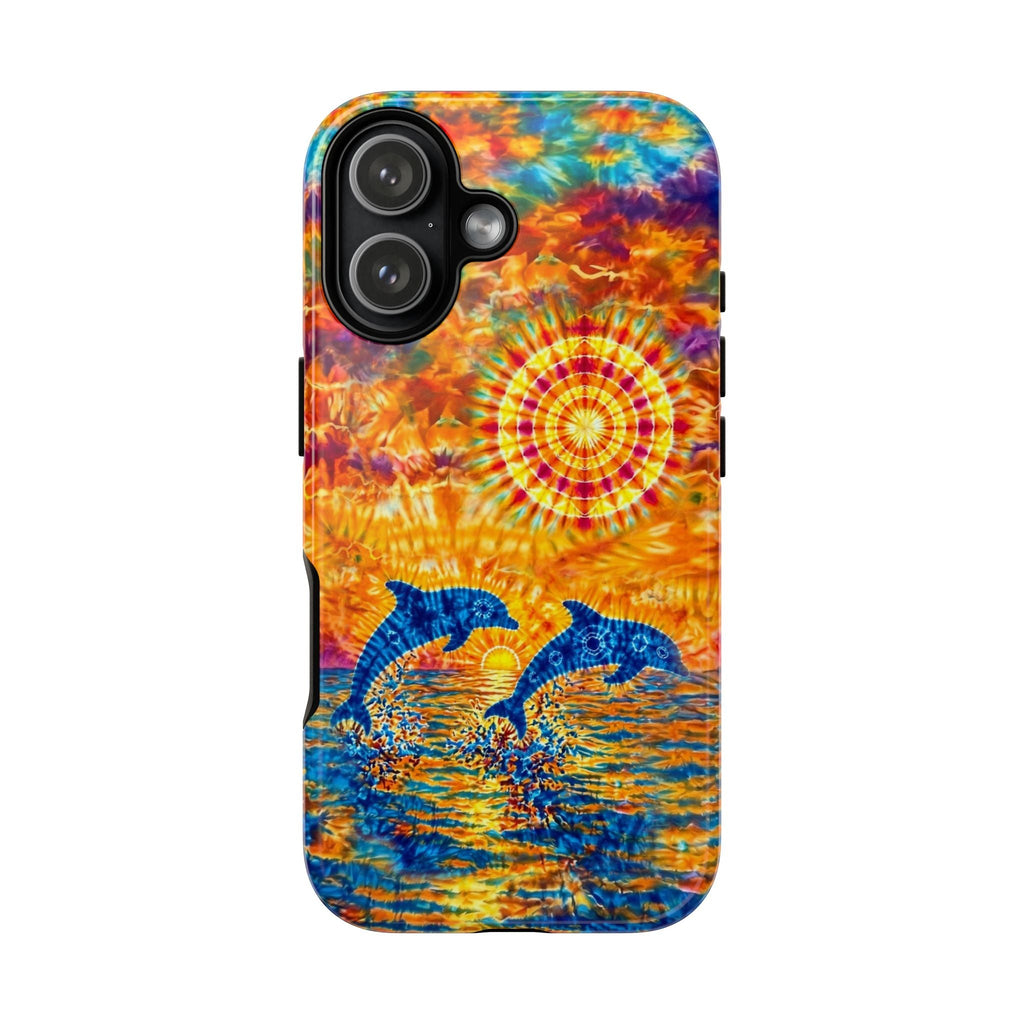 TWO DOLPHINS SUNSET WATERCOLOR PATTERN  PHONE CASE   - TLHN1205264