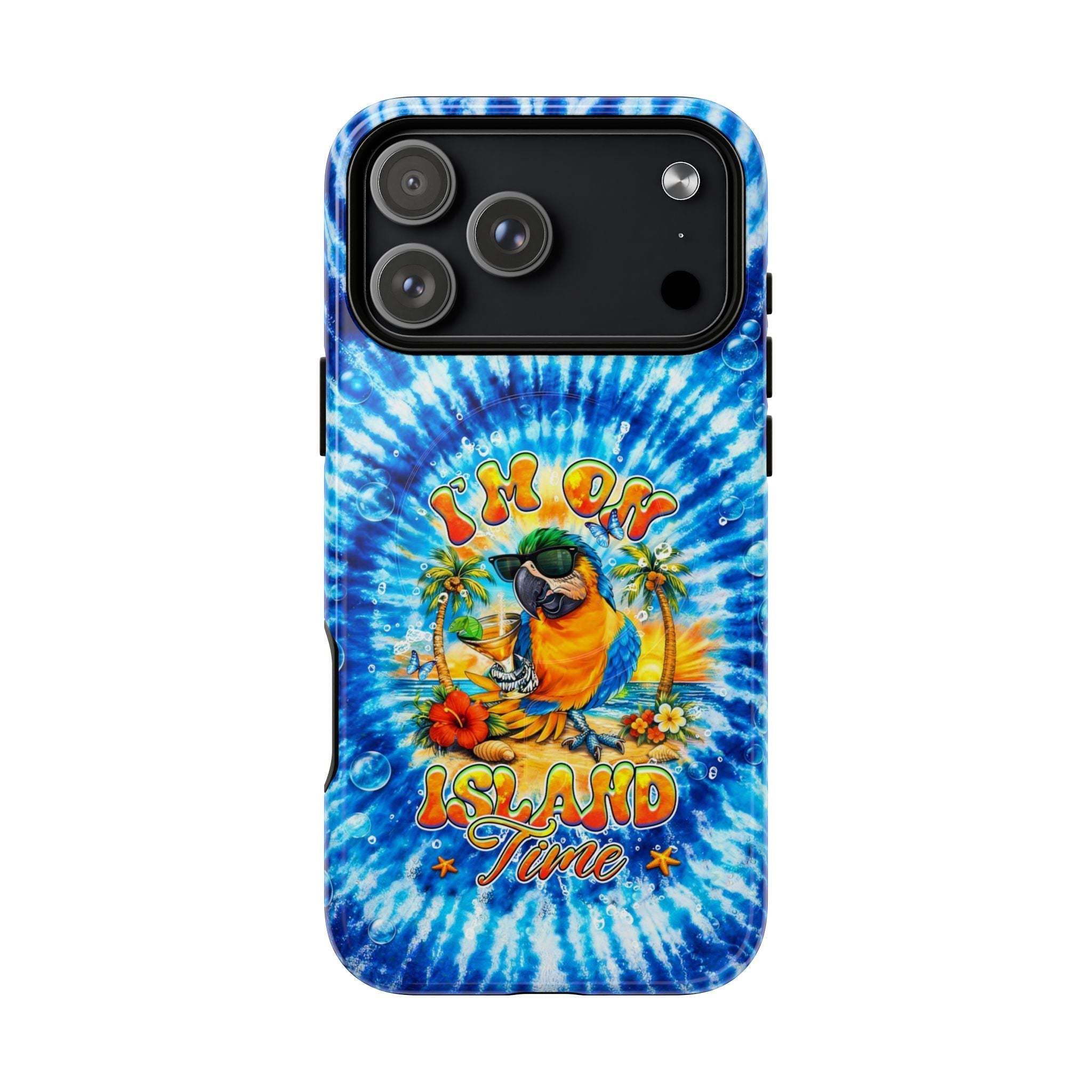 I'M ON ISLAND TIME PARROT  MAGNETIC PHONE CASE  - TLHG1604261
