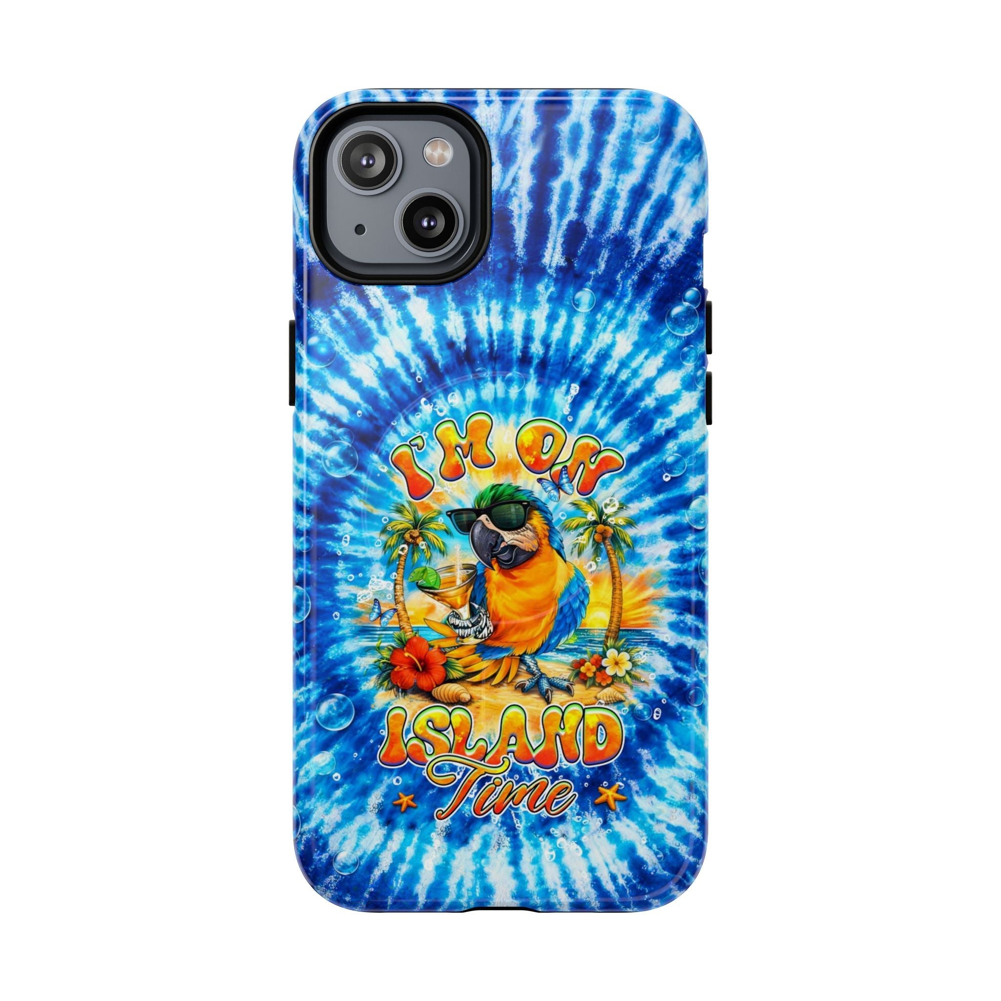 I'M ON ISLAND TIME PARROT  MAGNETIC PHONE CASE  - TLHG1604261