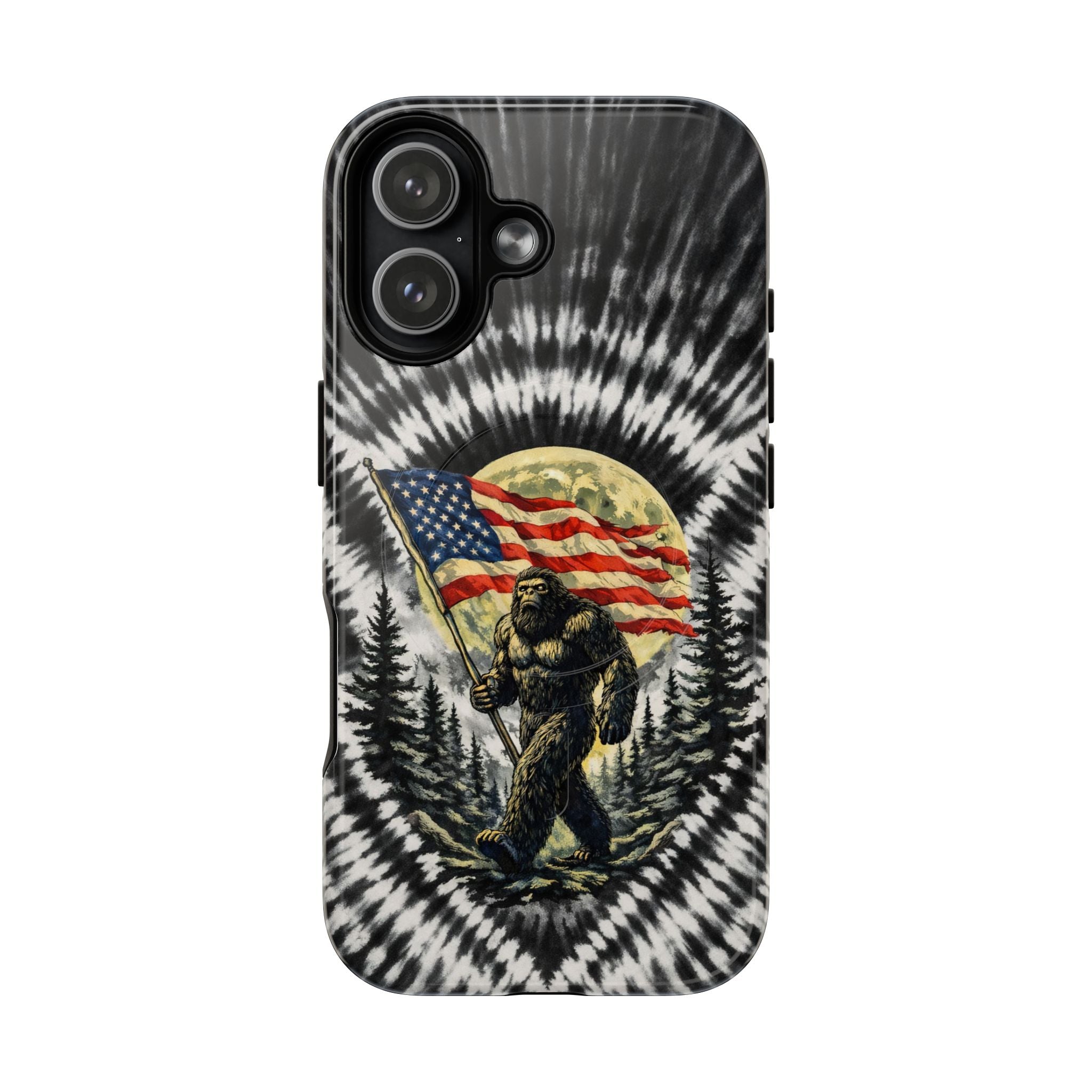 BIGFOOT WITH FLAG MOON SWIRL MAGNETIC PHONE CASE  - TLNT0805261