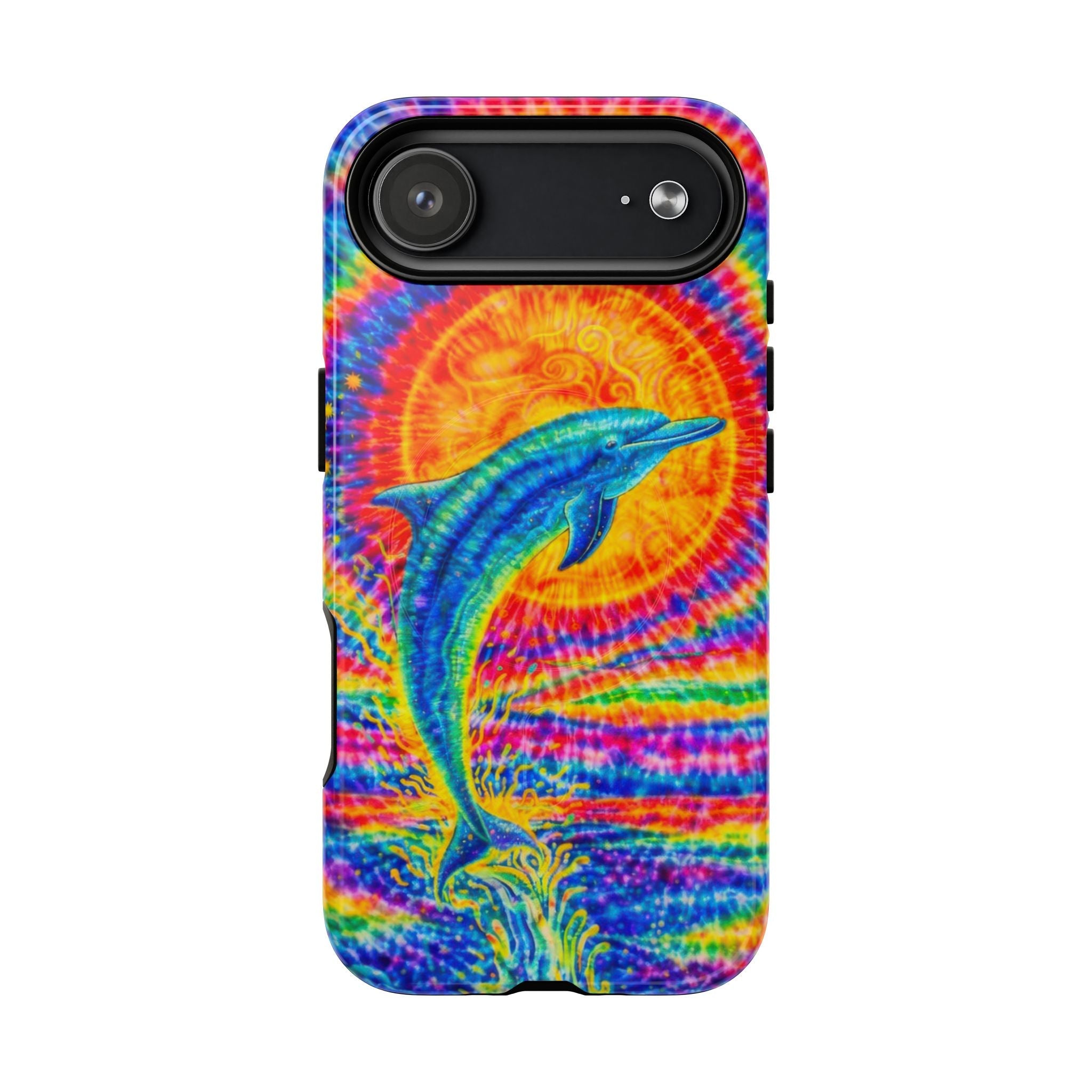 DOLPHIN SUN COLORFUL SWIRL MAGNETIC  PHONE CASE  - TLTW2205261