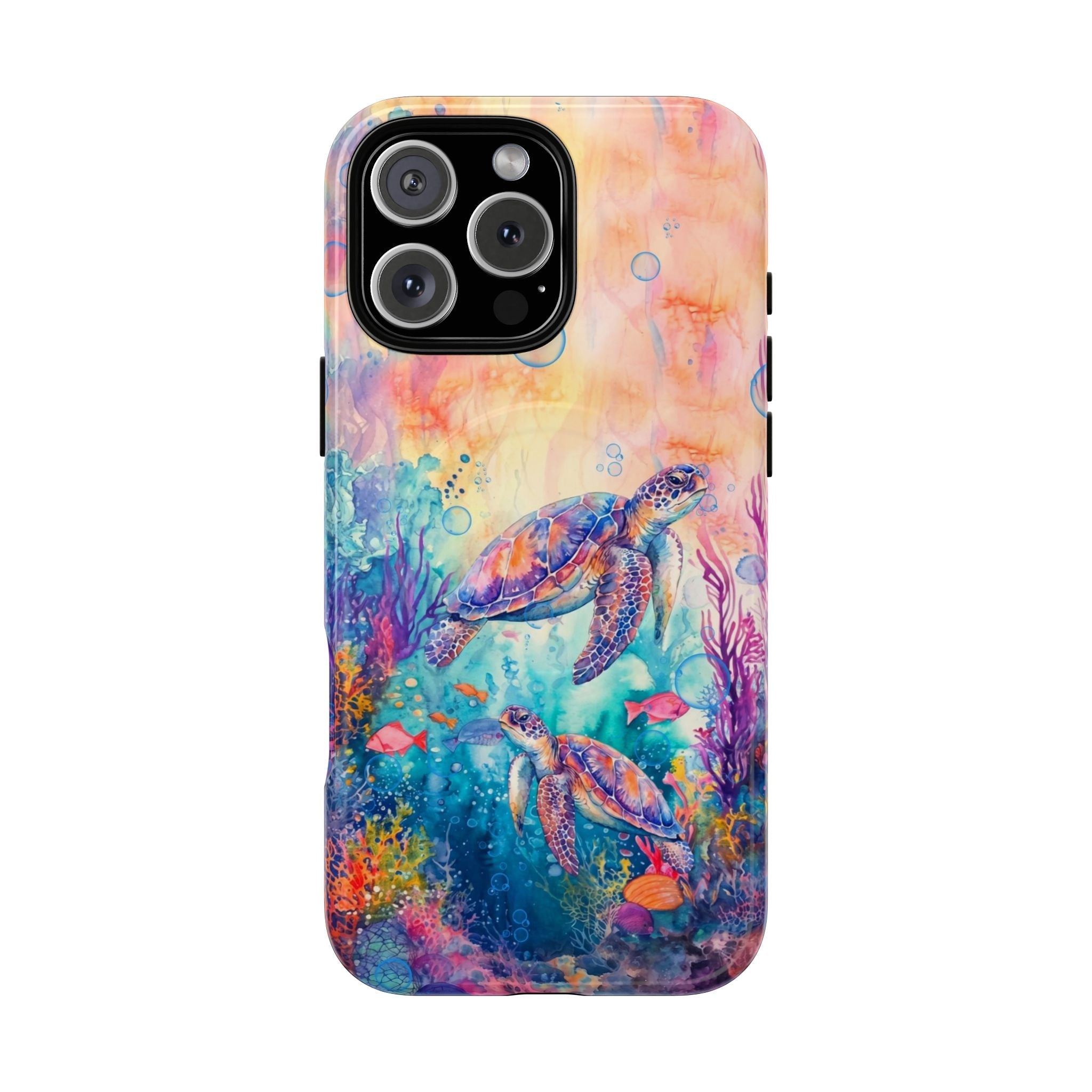 TWO SEA TURTLES UNDERSEA MAGNETIC PHONE CASE  - TLHN1805264