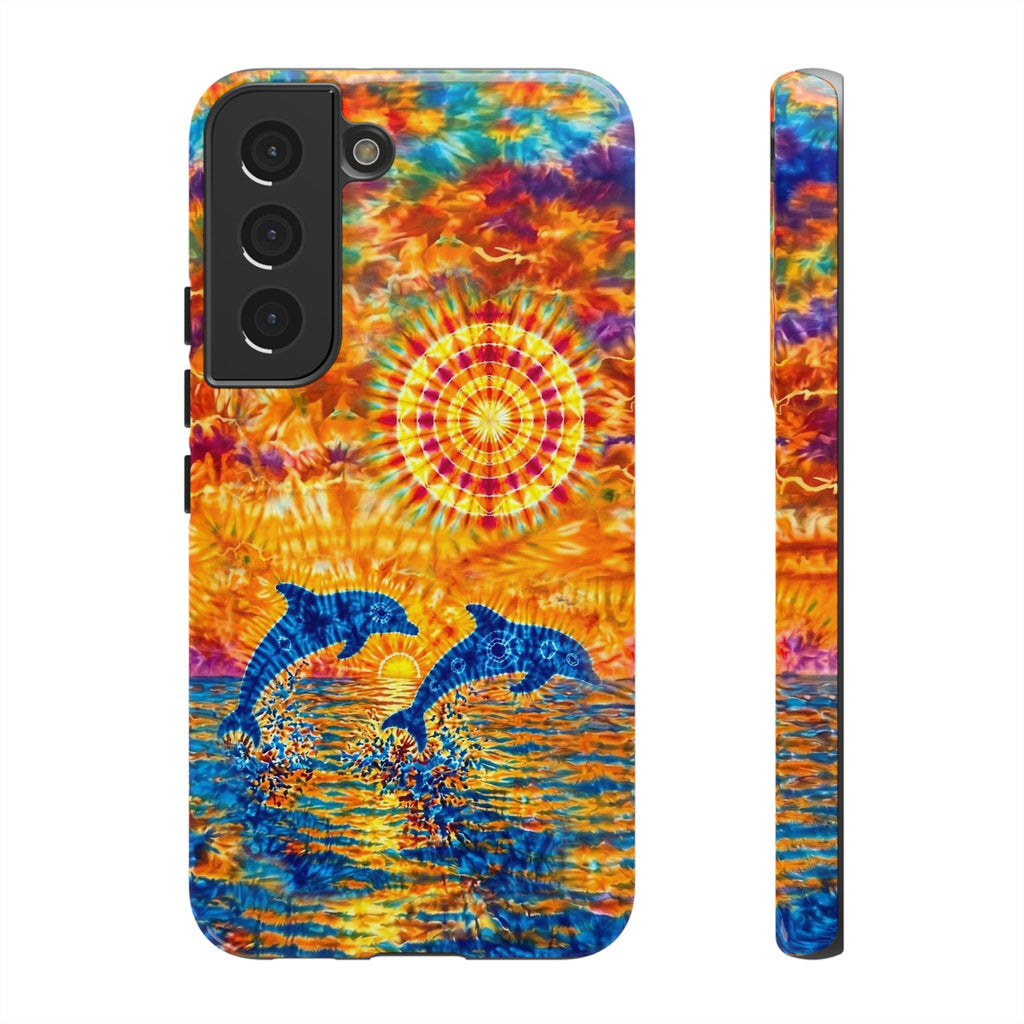 TWO DOLPHINS SUNSET WATERCOLOR PATTERN  PHONE CASE   - TLHN1205264