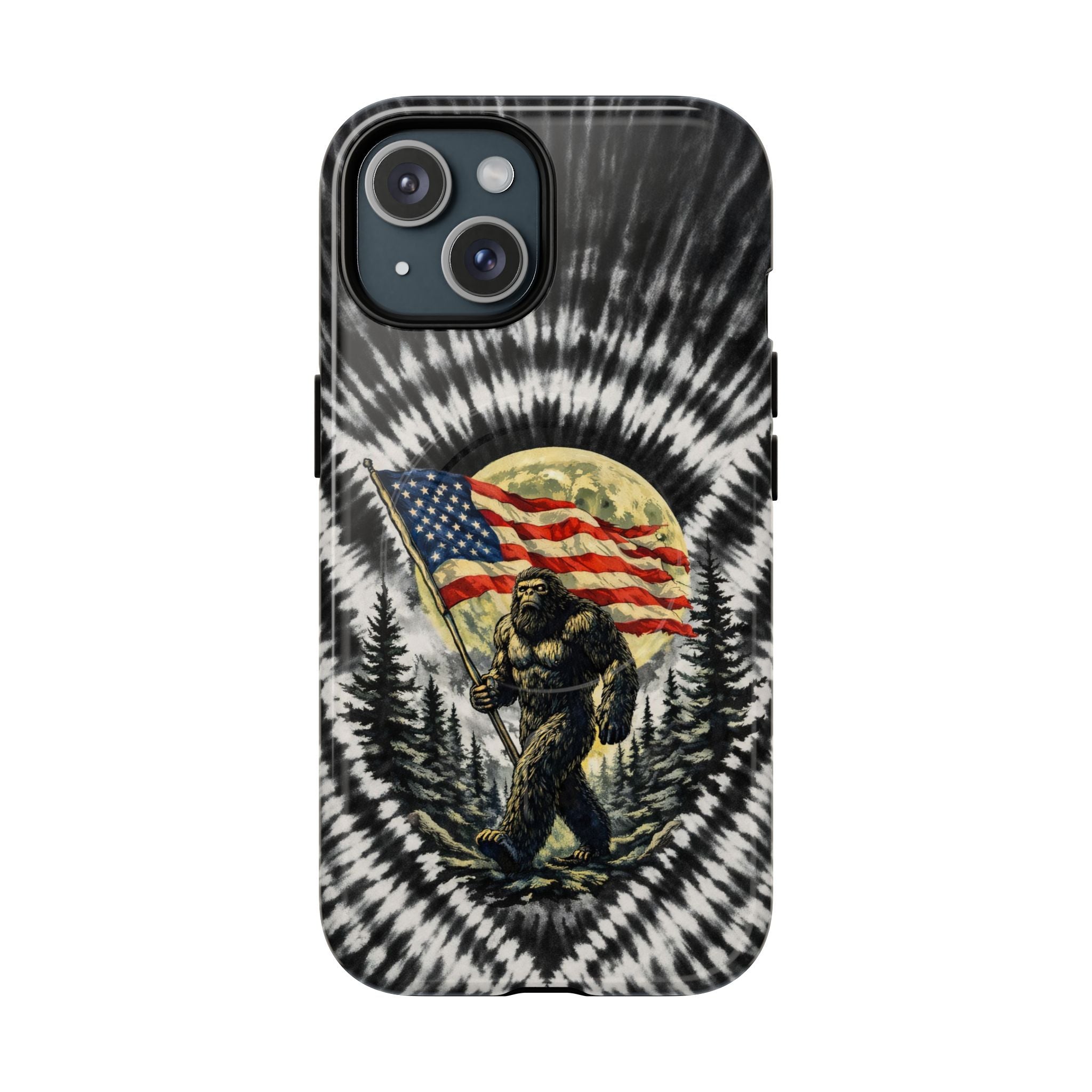 BIGFOOT WITH FLAG MOON SWIRL MAGNETIC PHONE CASE  - TLNT0805261