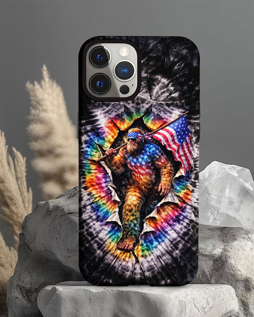 BIGFOOT WITH FLAG SWIRL  PHONE CASE  - TLTW1905264