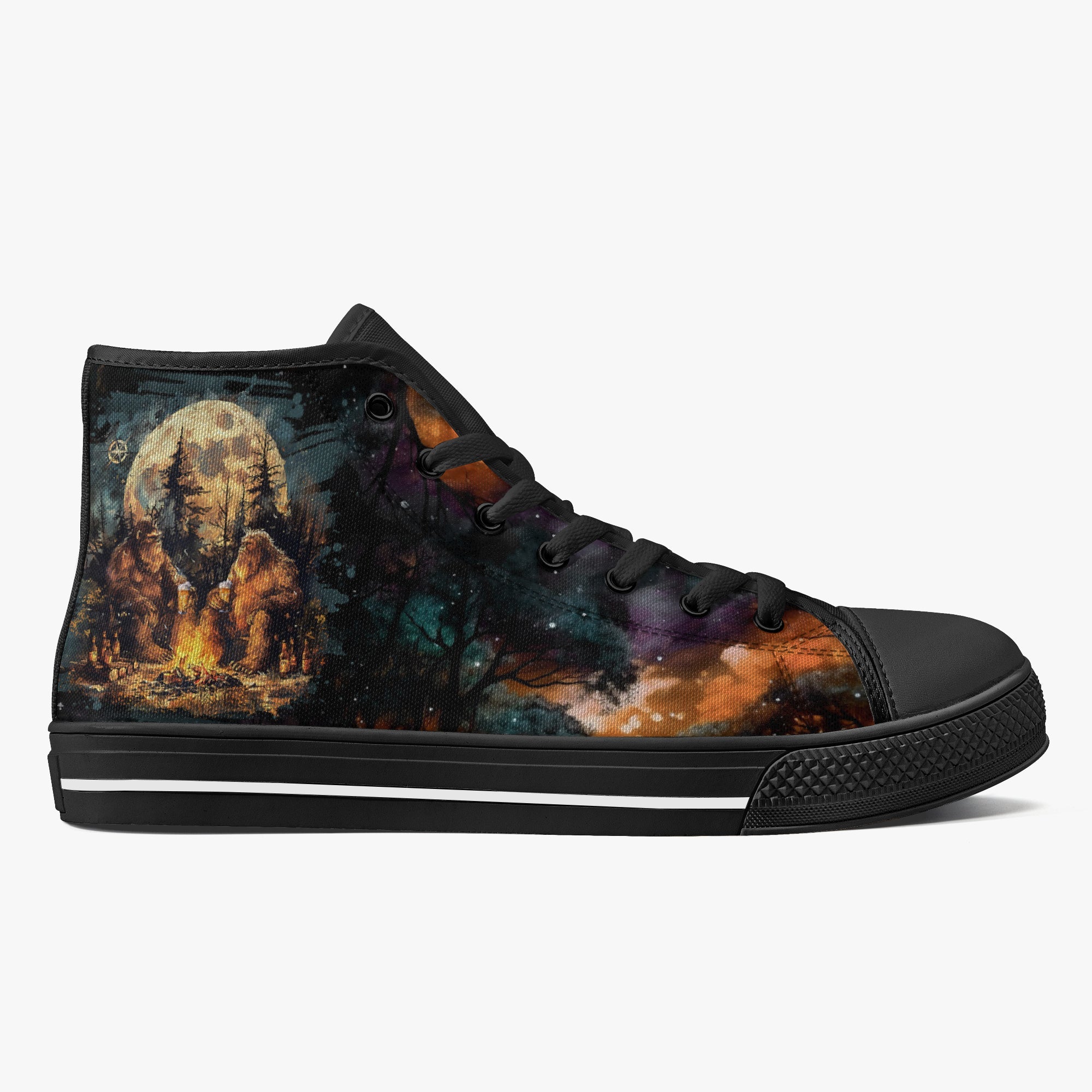 MAKING MEMORIES ONE CAMPFIRE AT A TIME BIGFOOT HIGH TOP CANVAS SHOES - TLNO2409245 jet