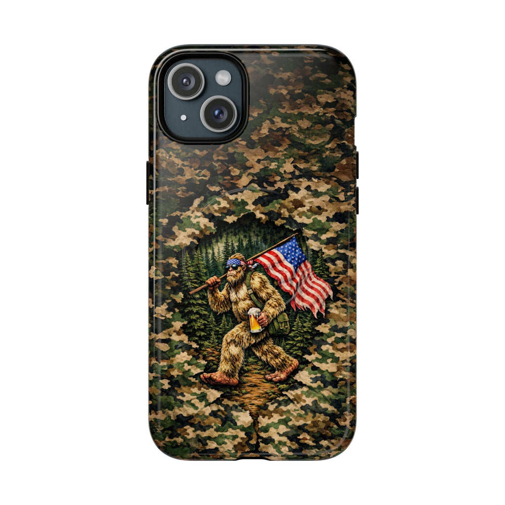 BIGFOOT WITH FLAG CAMOUFLAGE MAGNETIC PHONE CASE - TLNT2004261