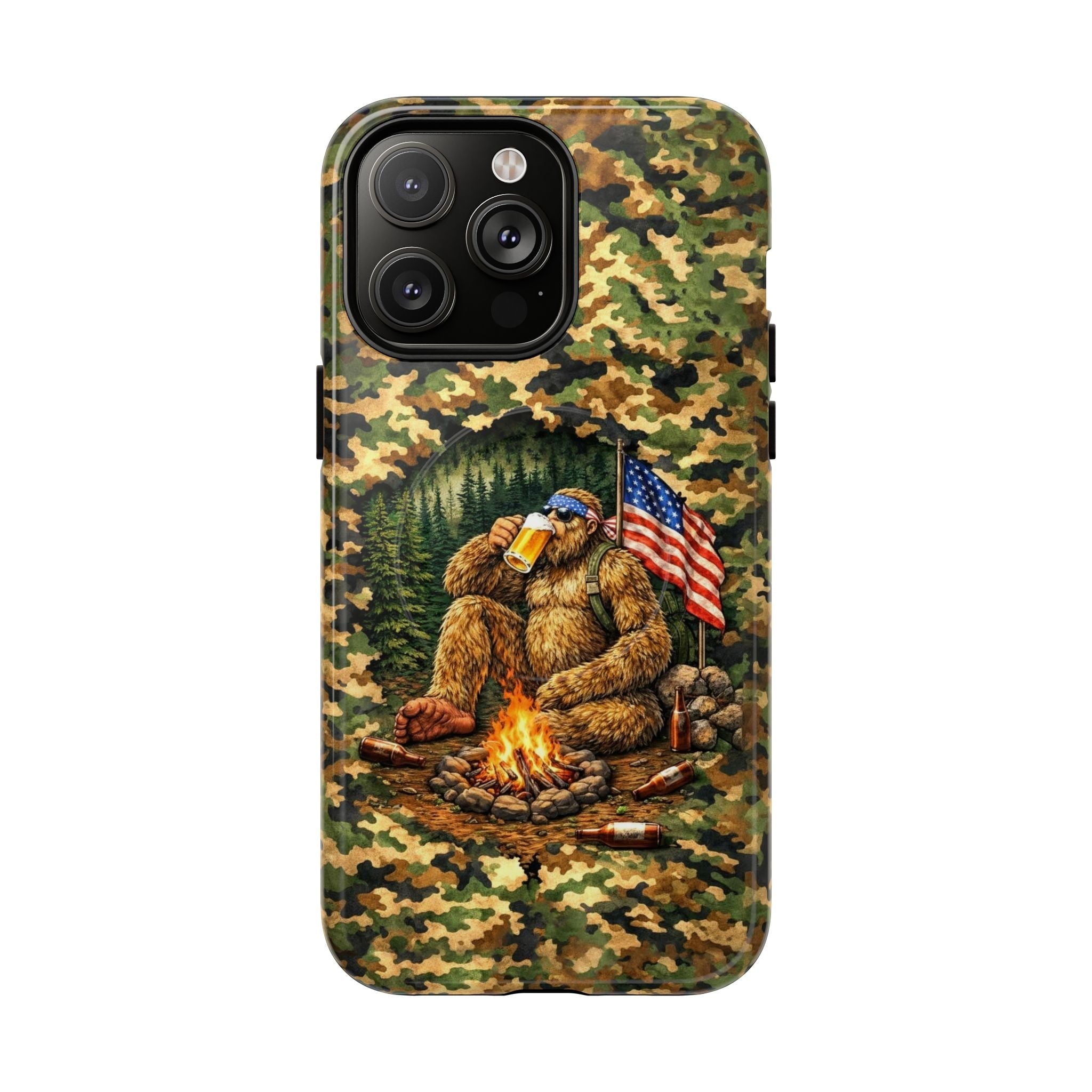 BIGFOOT CAMPFIRE CAMOUFLAGE MAGNETIC PHONE CASE   - TLHN1604264