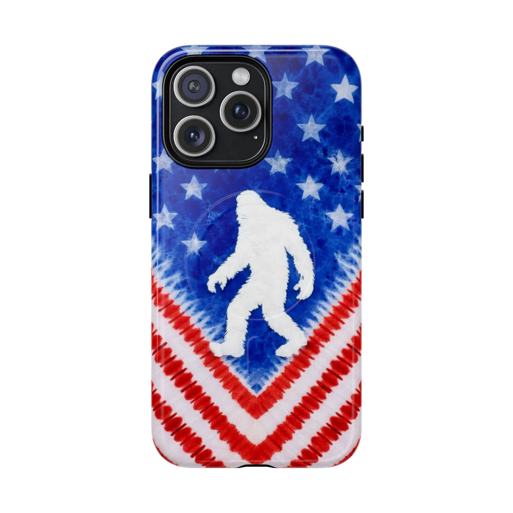 BIGFOOT FLAG RED WHITE & BLUE SWIRL MAGNETIC PHONE CASE  - TLTW2105265