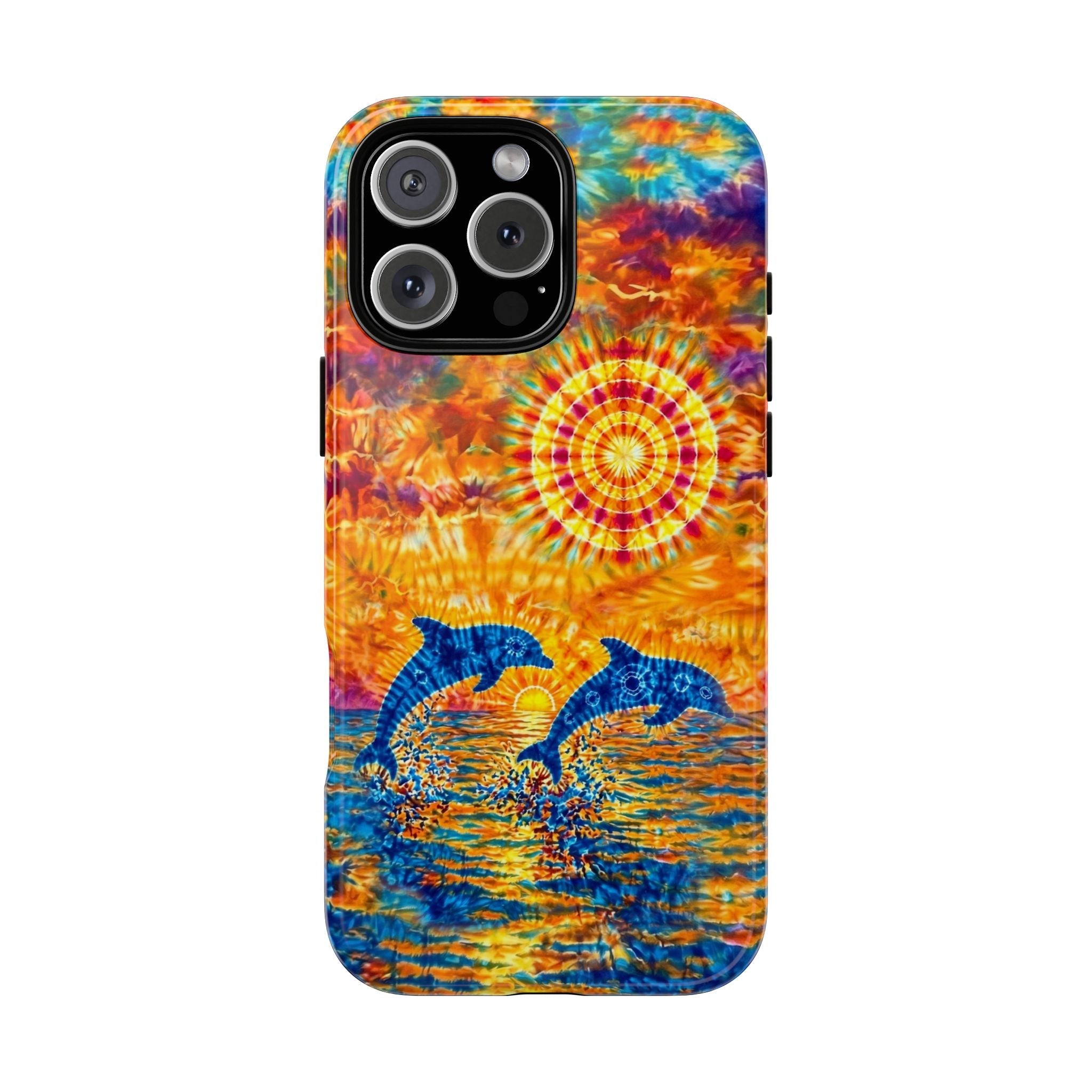 TWO DOLPHINS SUNSET WATERCOLOR PATTERN  PHONE CASE   - TLHN1205264