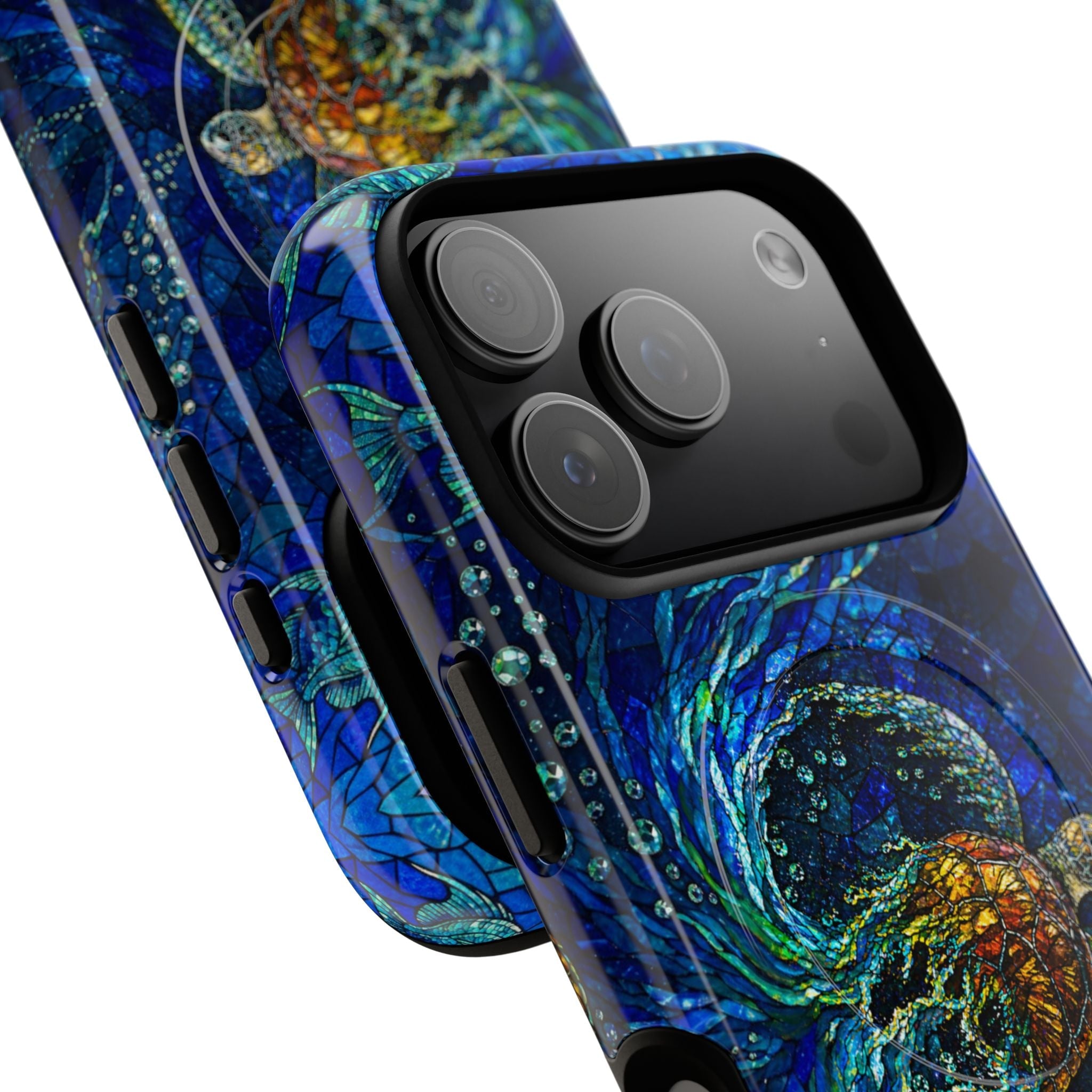 SEA TURTLE OCEAN STAINED GLASS PATTERN MAGNETIC  PHONE CASE  - TLTW2804263