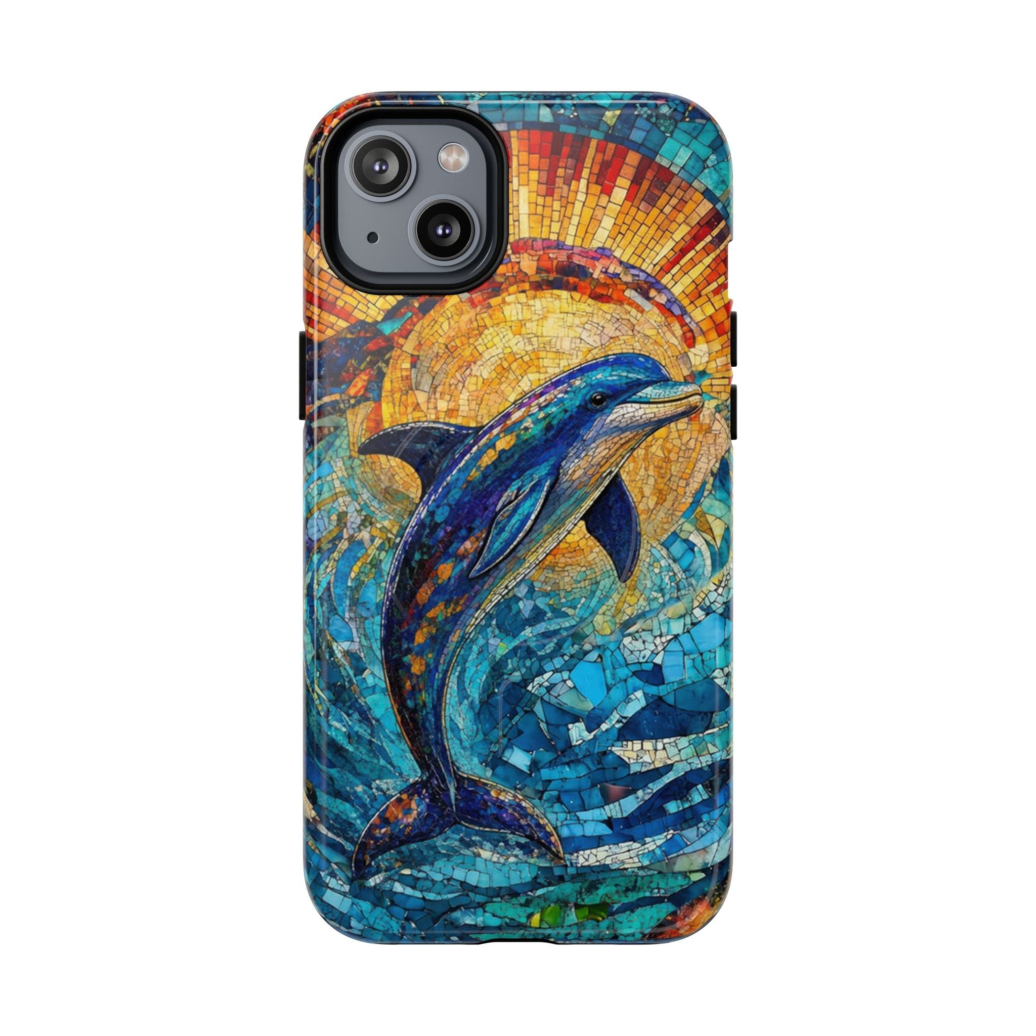 DOLPHIN STAINED GLASS MAGNETIC PHONE CASE  - TLTW1305265