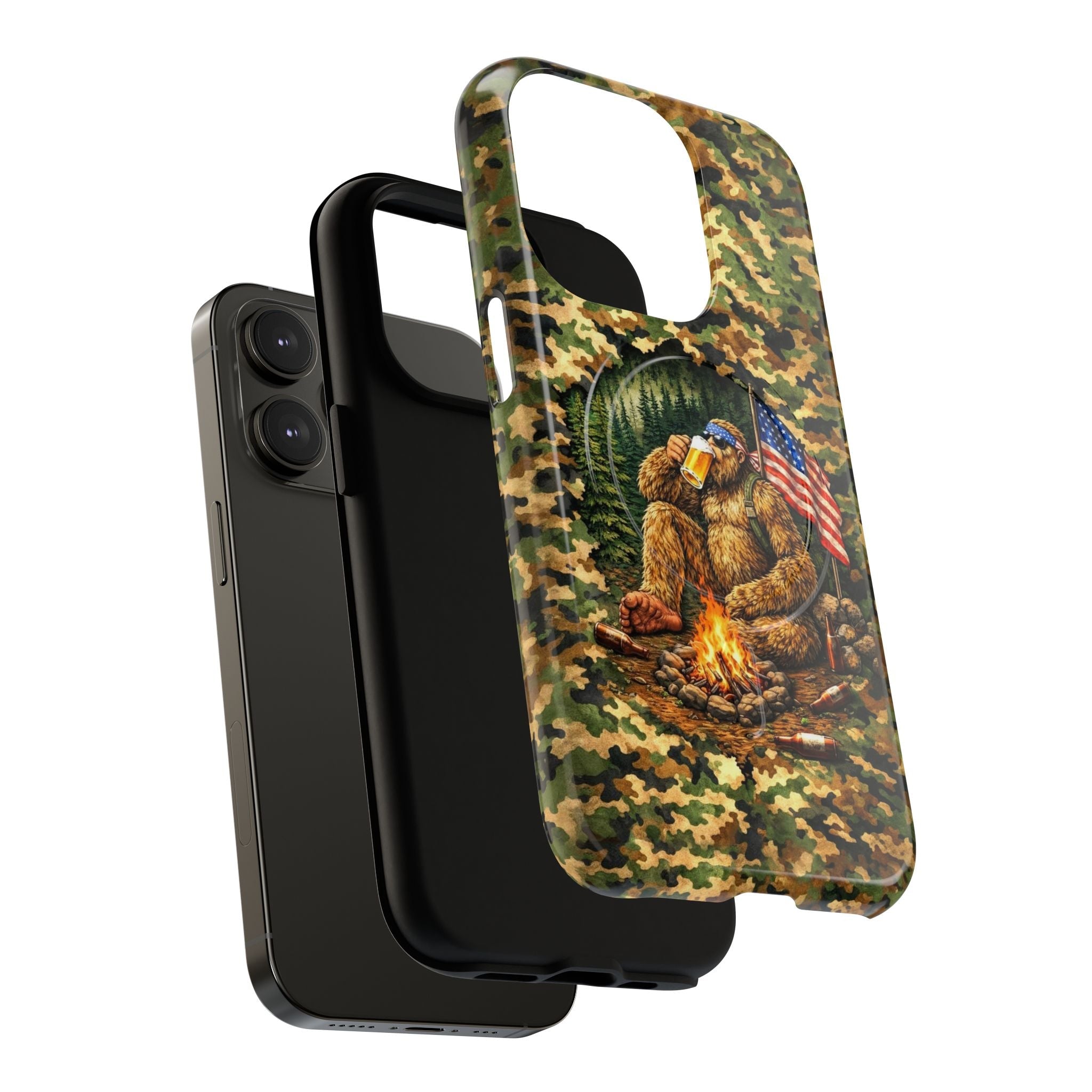 BIGFOOT CAMPFIRE CAMOUFLAGE MAGNETIC PHONE CASE   - TLHN1604264