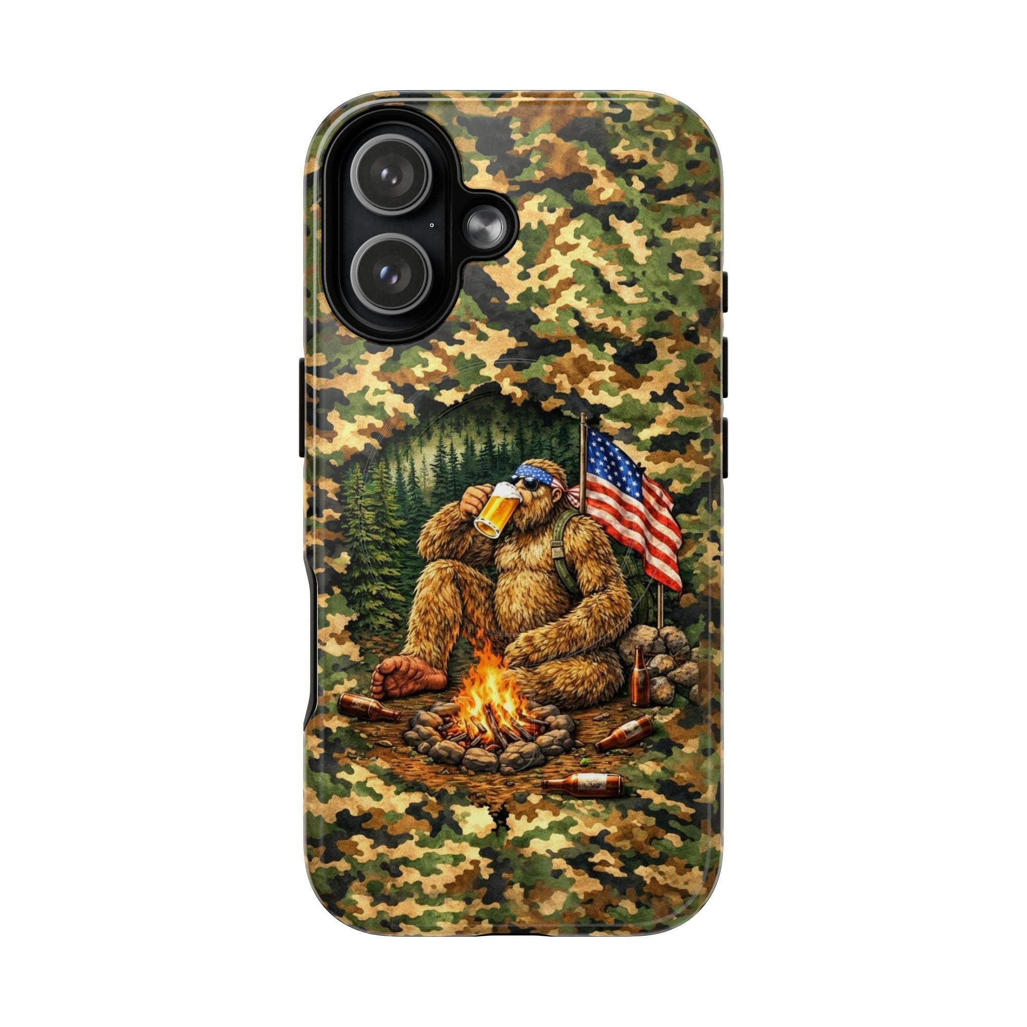 BIGFOOT CAMPFIRE CAMOUFLAGE MAGNETIC PHONE CASE   - TLHN1604264