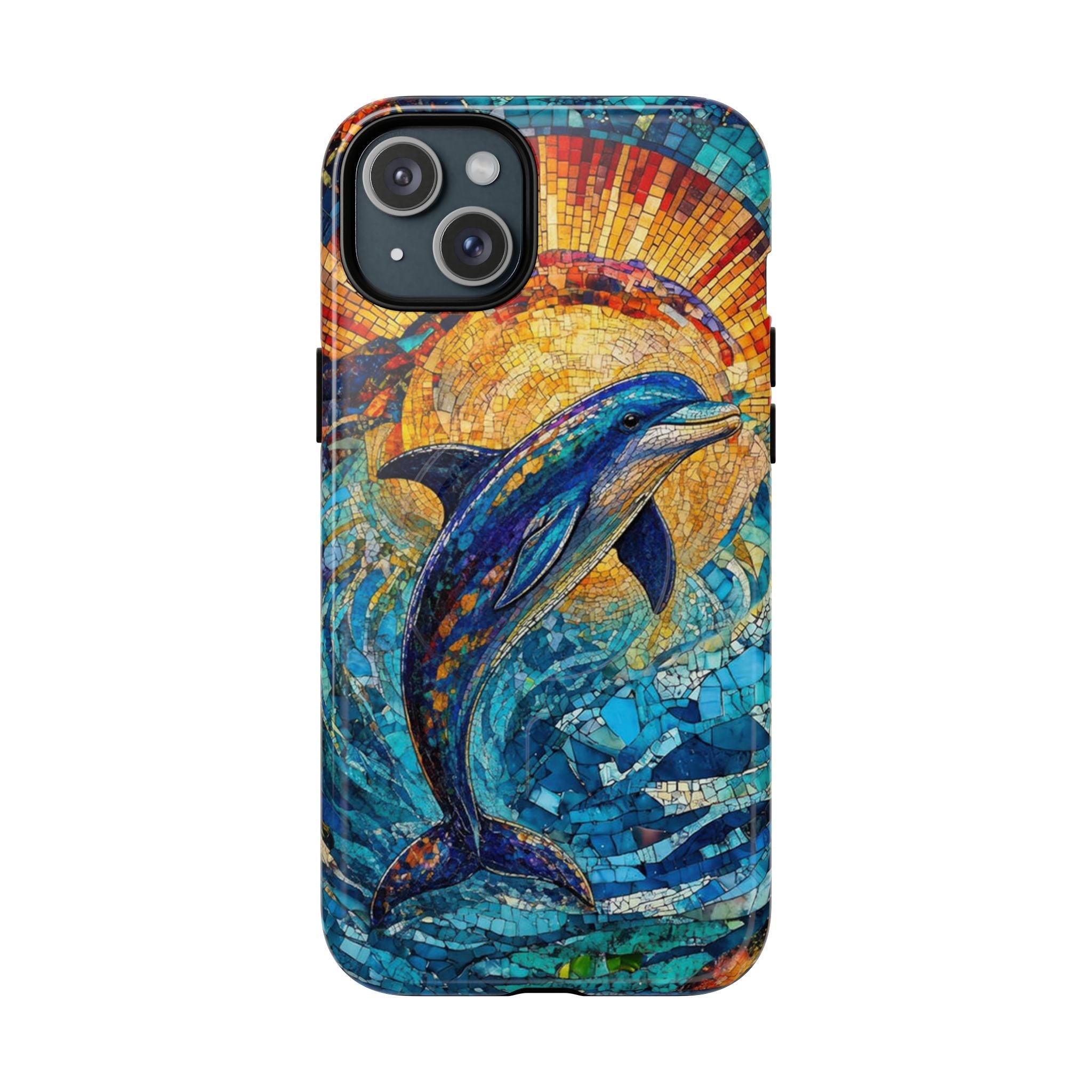 DOLPHIN STAINED GLASS MAGNETIC PHONE CASE  - TLTW1305265