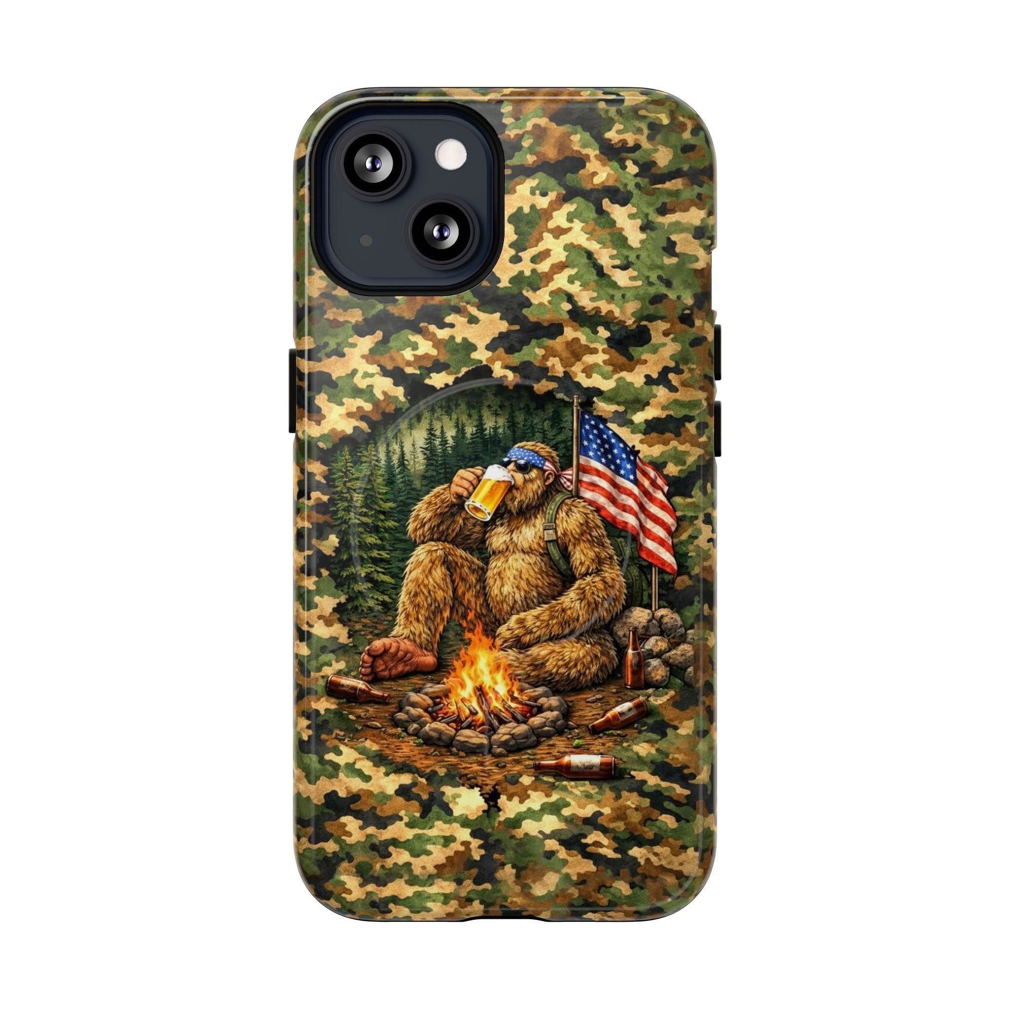 BIGFOOT CAMPFIRE CAMOUFLAGE MAGNETIC PHONE CASE   - TLHN1604264