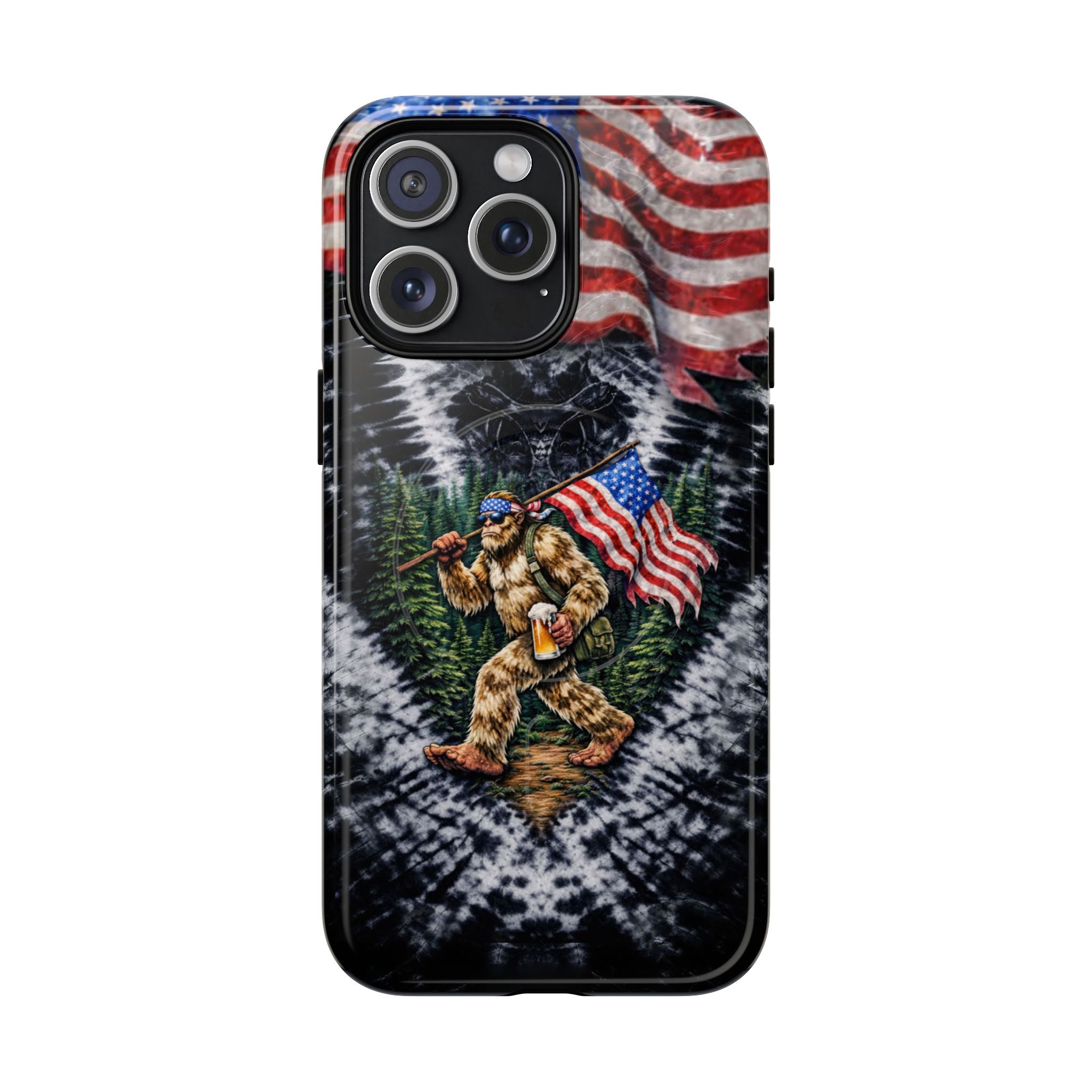 BIGFOOT WITH FLAG V SWIRL MAGNETIC PHONE CASE  - TLTW0405263