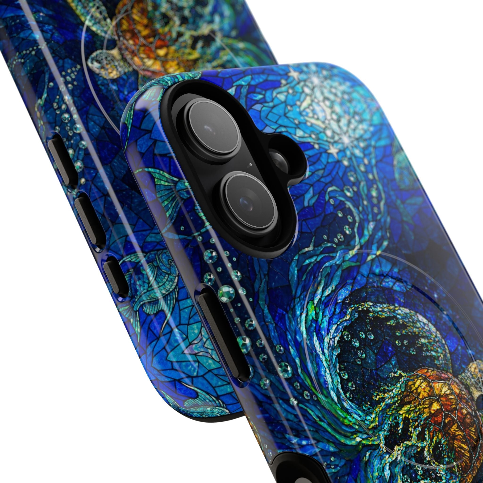 SEA TURTLE OCEAN STAINED GLASS PATTERN MAGNETIC  PHONE CASE  - TLTW2804263