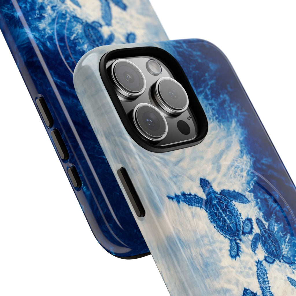 SEA TURTLE FAMILY WAVES MAGNETIC PHONE CASE  - TLTW1704264