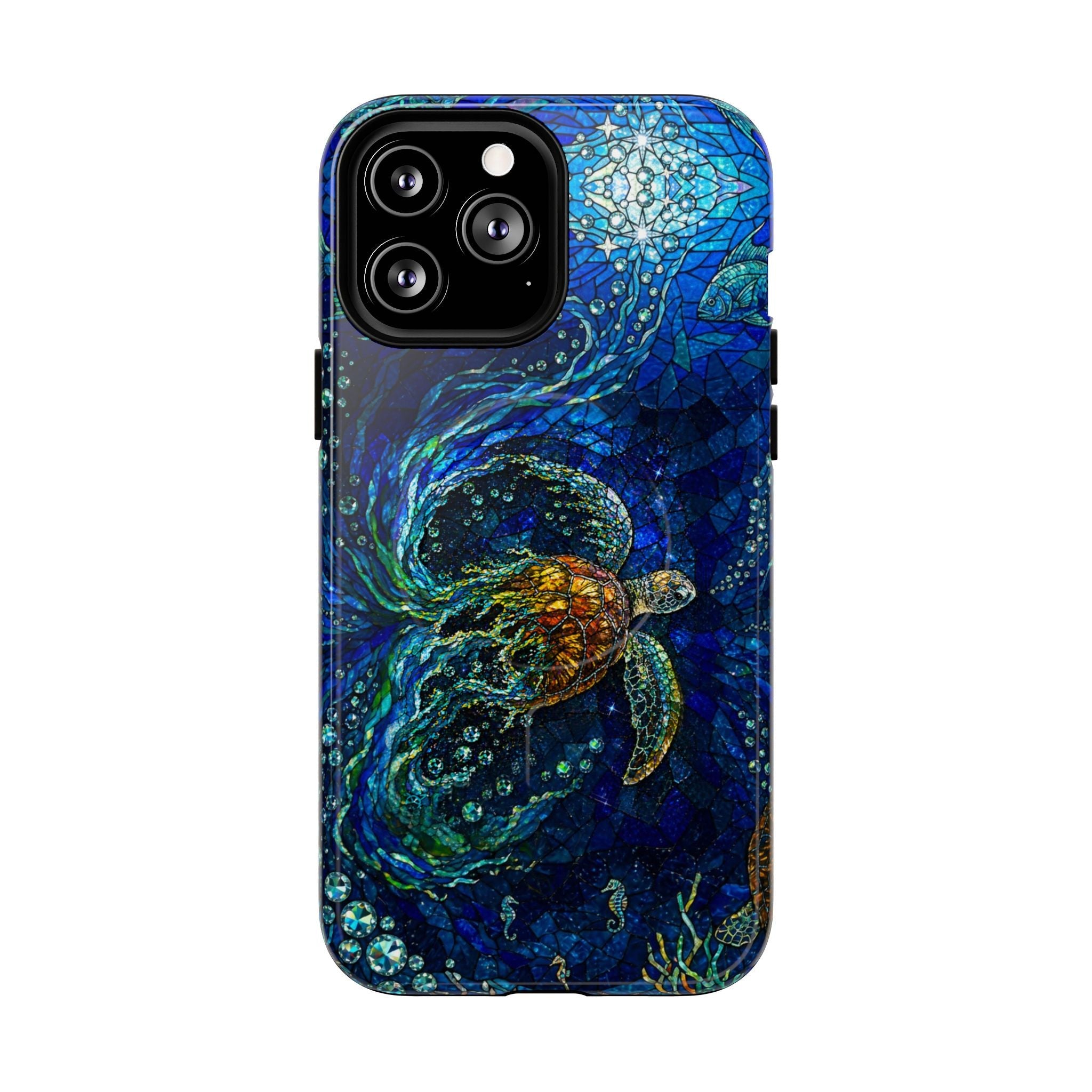 SEA TURTLE OCEAN STAINED GLASS PATTERN MAGNETIC  PHONE CASE  - TLTW2804263
