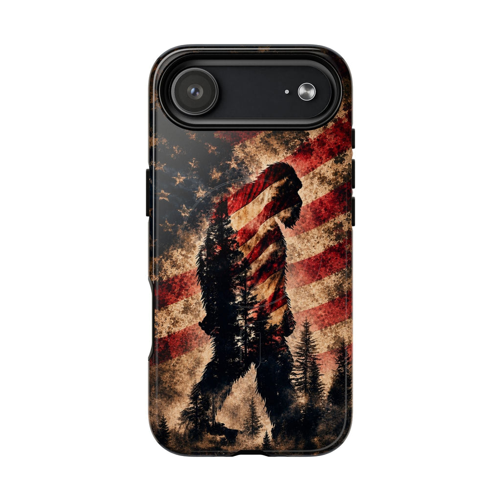 BIGFOOT IN THE FOREST STARS & STRIPES MAGNETIC PHONE CASE  - TLHN2105264