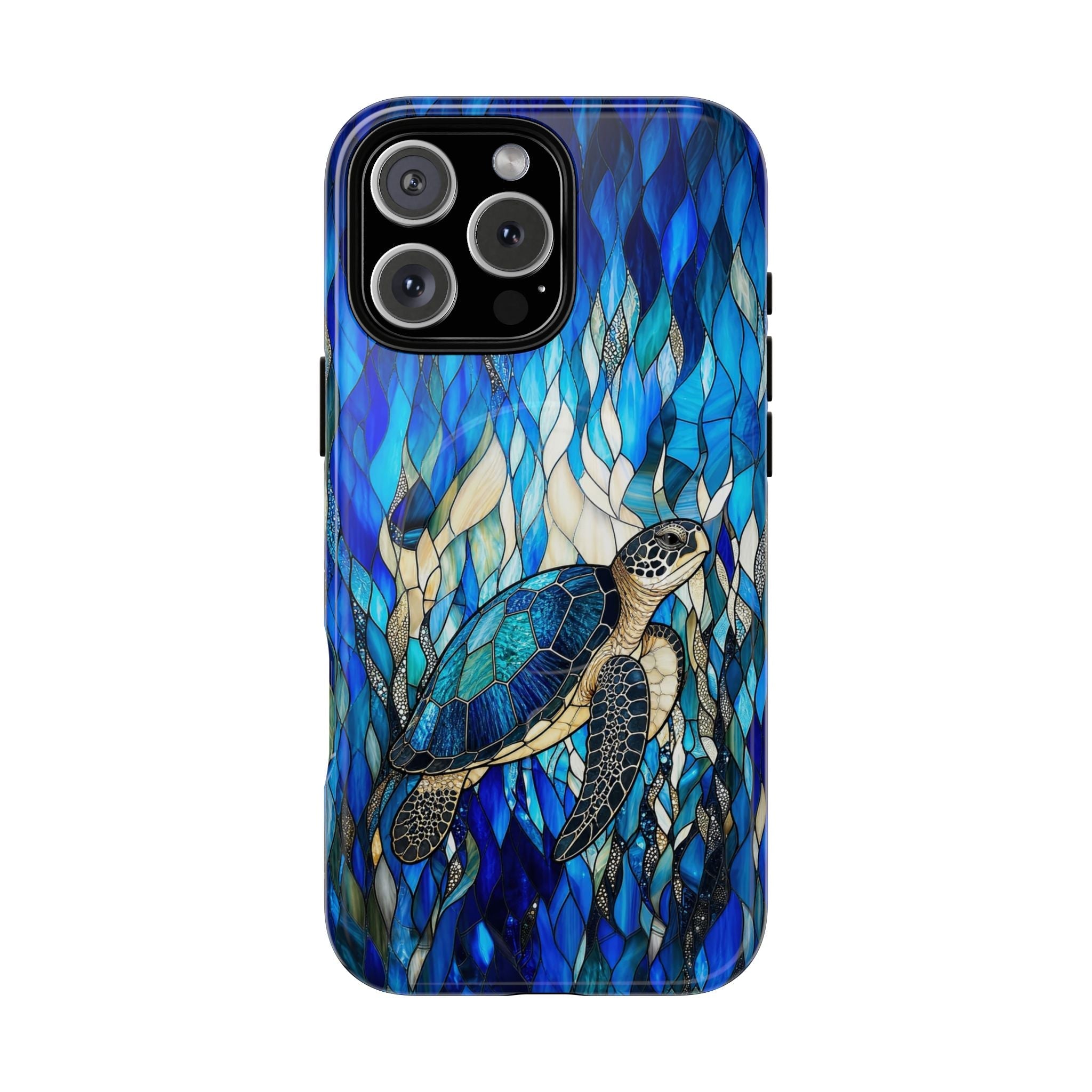 SEA TURTLE SWIMMING STAINED GLASS MAGNETIC PHONE CASE  - TLNT0505261