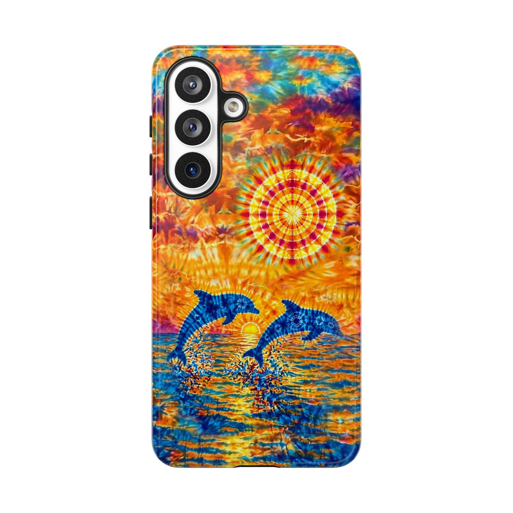 TWO DOLPHINS SUNSET WATERCOLOR PATTERN  PHONE CASE   - TLHN1205264