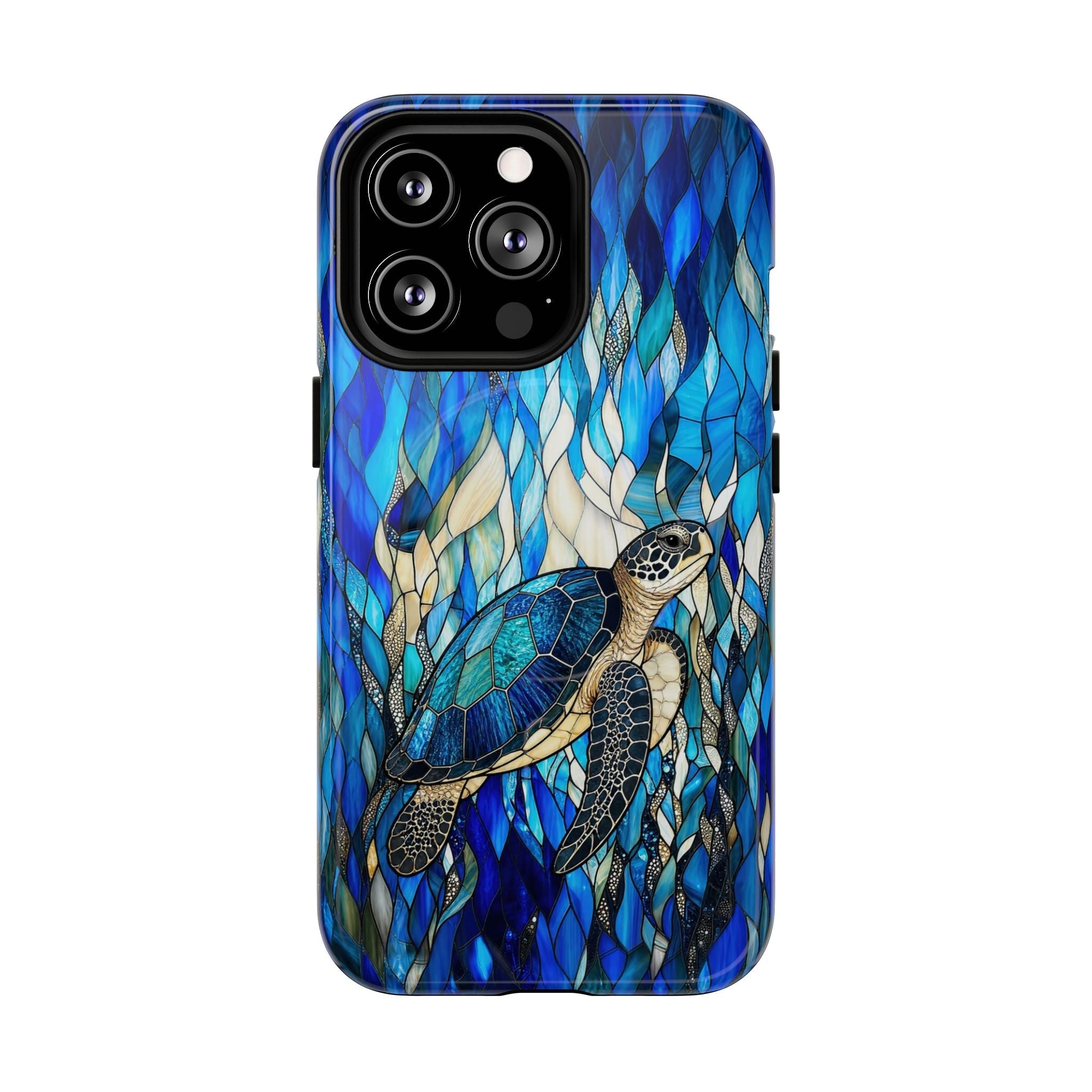 SEA TURTLE SWIMMING STAINED GLASS MAGNETIC PHONE CASE  - TLNT0505261
