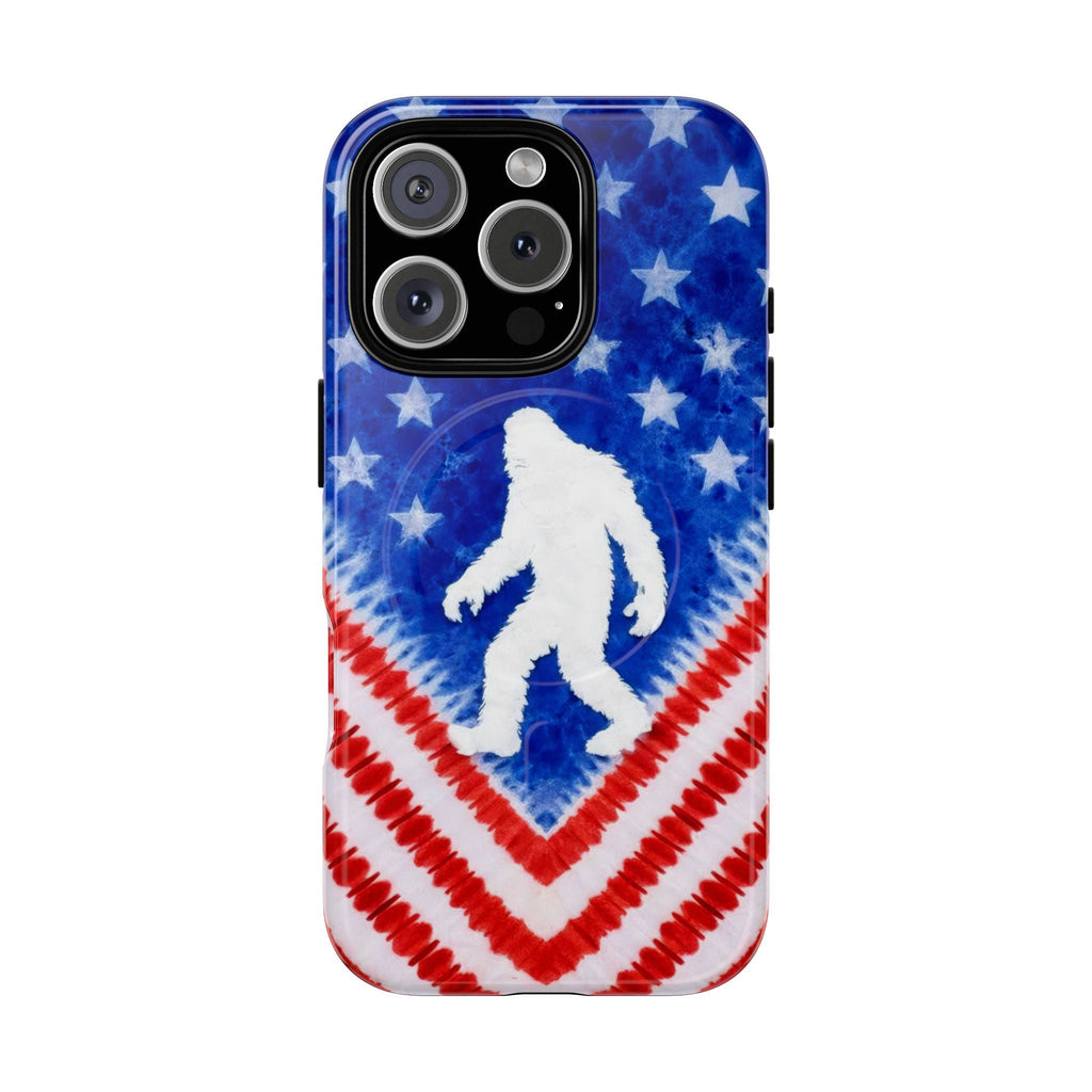 BIGFOOT FLAG RED WHITE & BLUE SWIRL MAGNETIC PHONE CASE  - TLTW2105265