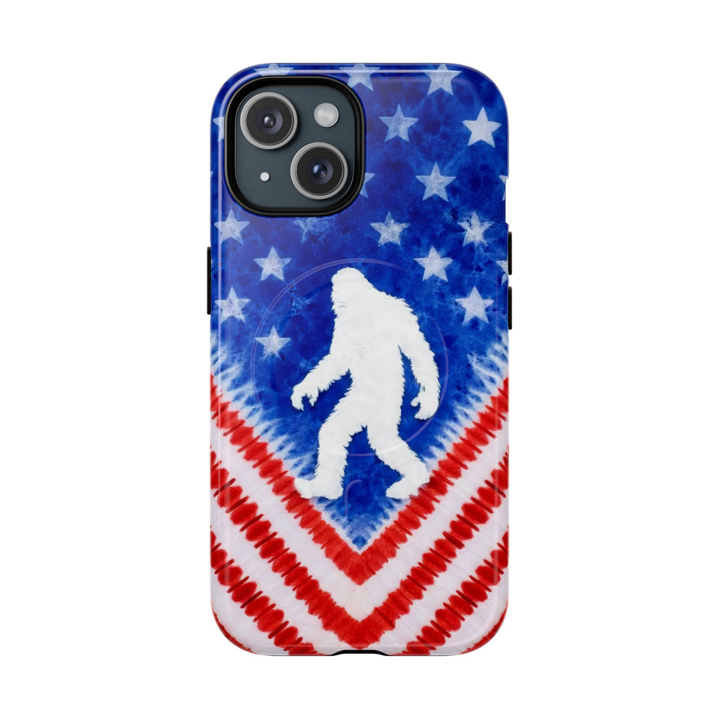 BIGFOOT FLAG RED WHITE & BLUE SWIRL MAGNETIC PHONE CASE  - TLTW2105265