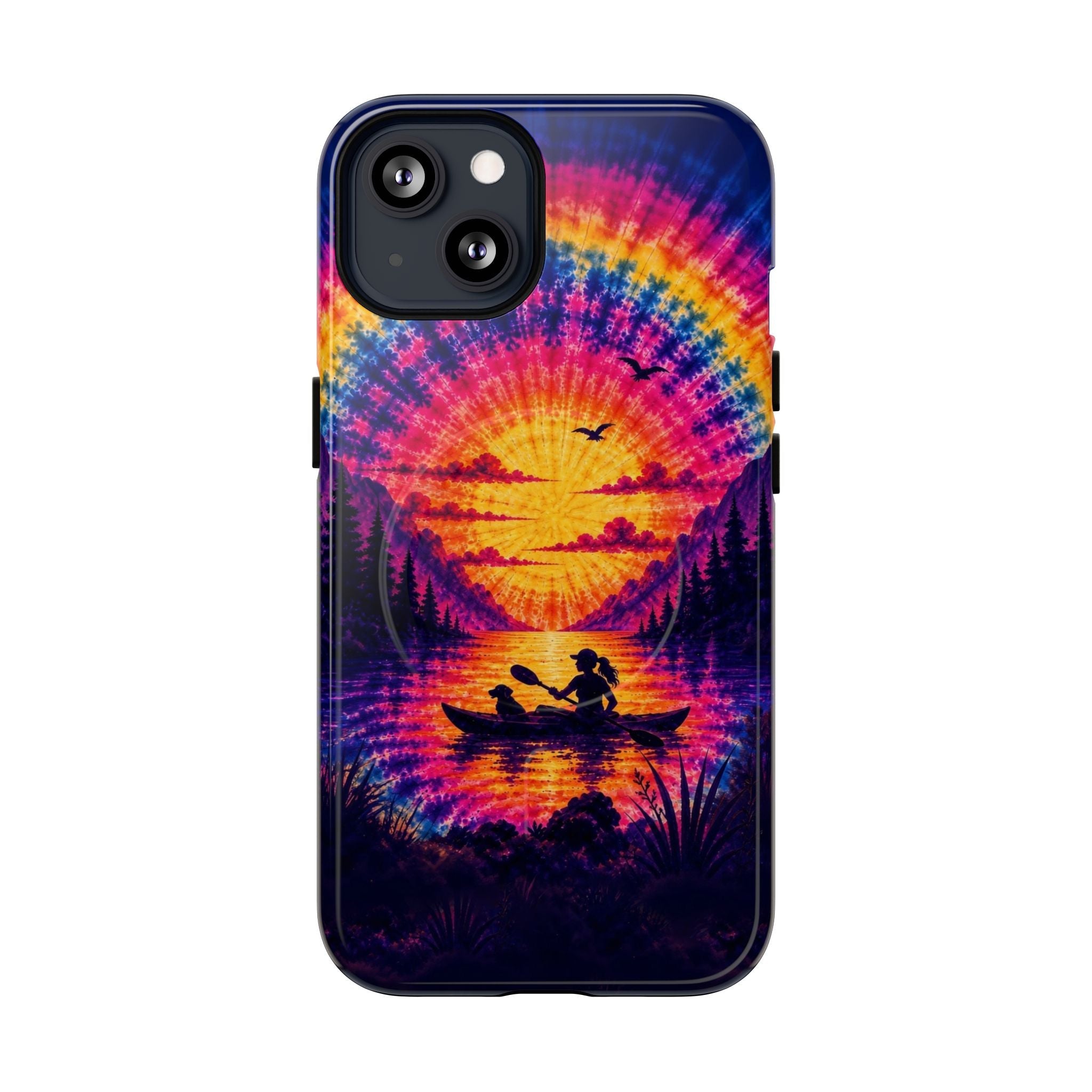 KAYAK LAKE DAY WITH DOG SUNSET MAGNETIC PHONE CASE - TLHG2406262