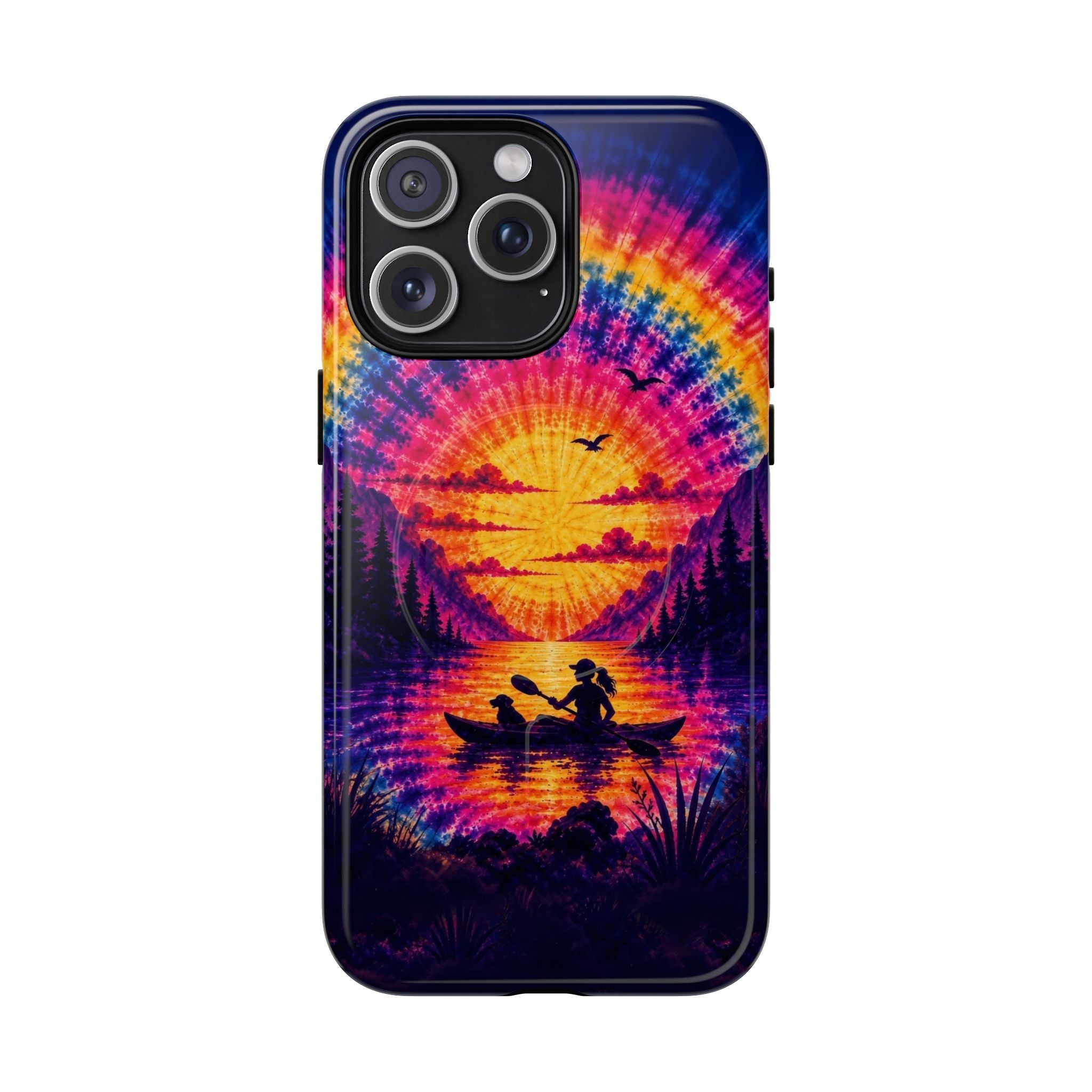 KAYAK LAKE DAY WITH DOG SUNSET MAGNETIC PHONE CASE - TLHG2406262