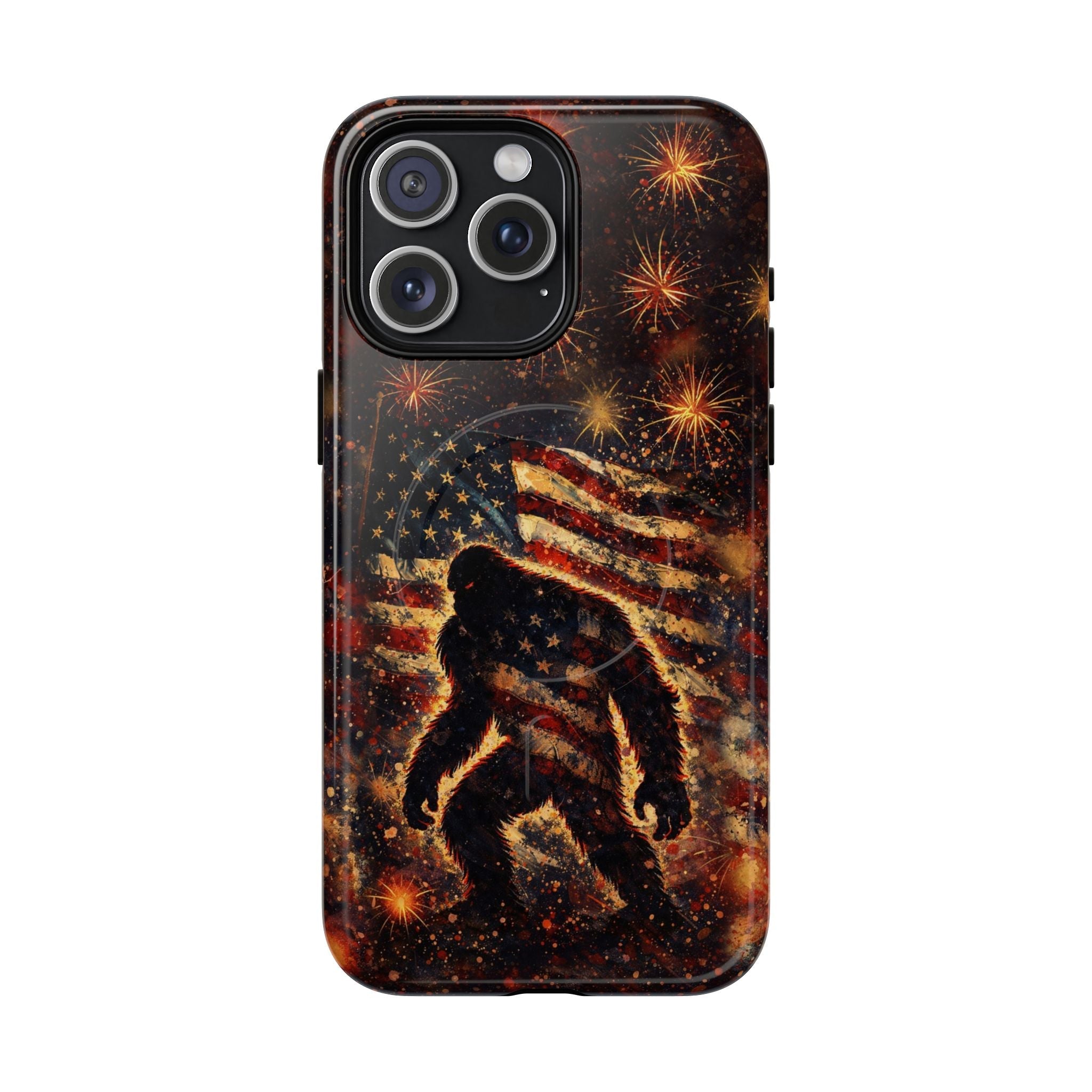 BIGFOOT STARS AND STRIPES GRUNGE ART MAGNETIC  PHONE CASE  - TLHN2004264