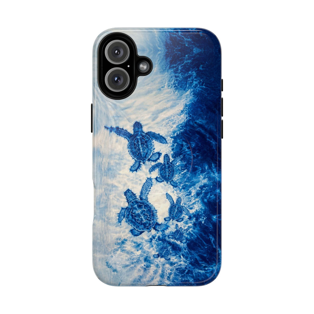 SEA TURTLE FAMILY WAVES MAGNETIC PHONE CASE  - TLTW1704264