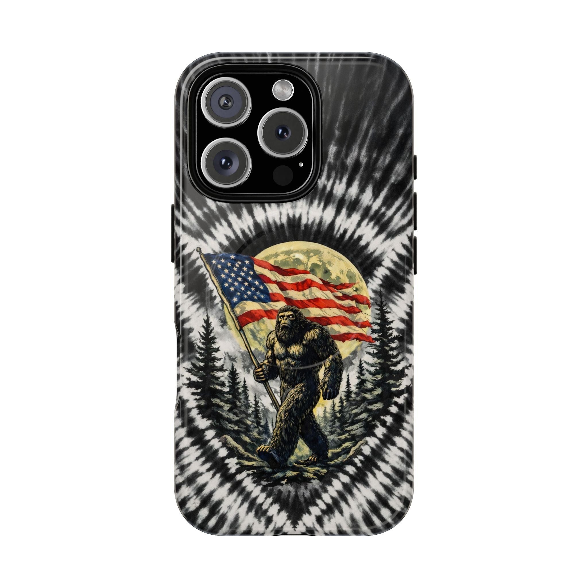 BIGFOOT WITH FLAG MOON SWIRL MAGNETIC PHONE CASE  - TLNT0805261