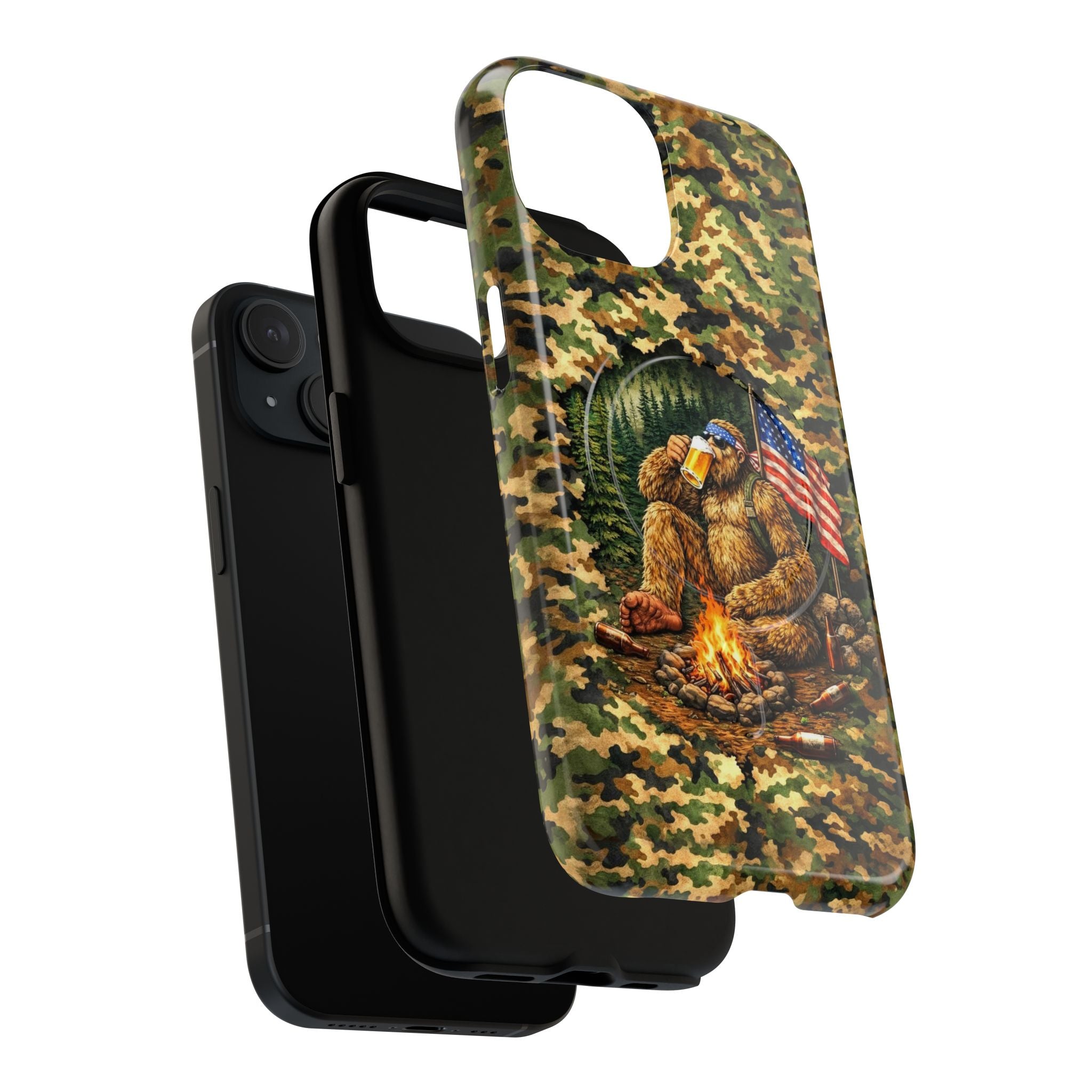 BIGFOOT CAMPFIRE CAMOUFLAGE MAGNETIC PHONE CASE   - TLHN1604264