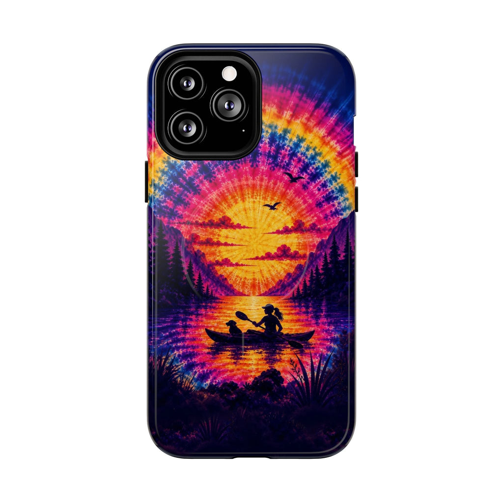 KAYAK LAKE DAY WITH DOG SUNSET MAGNETIC PHONE CASE - TLHG2406262