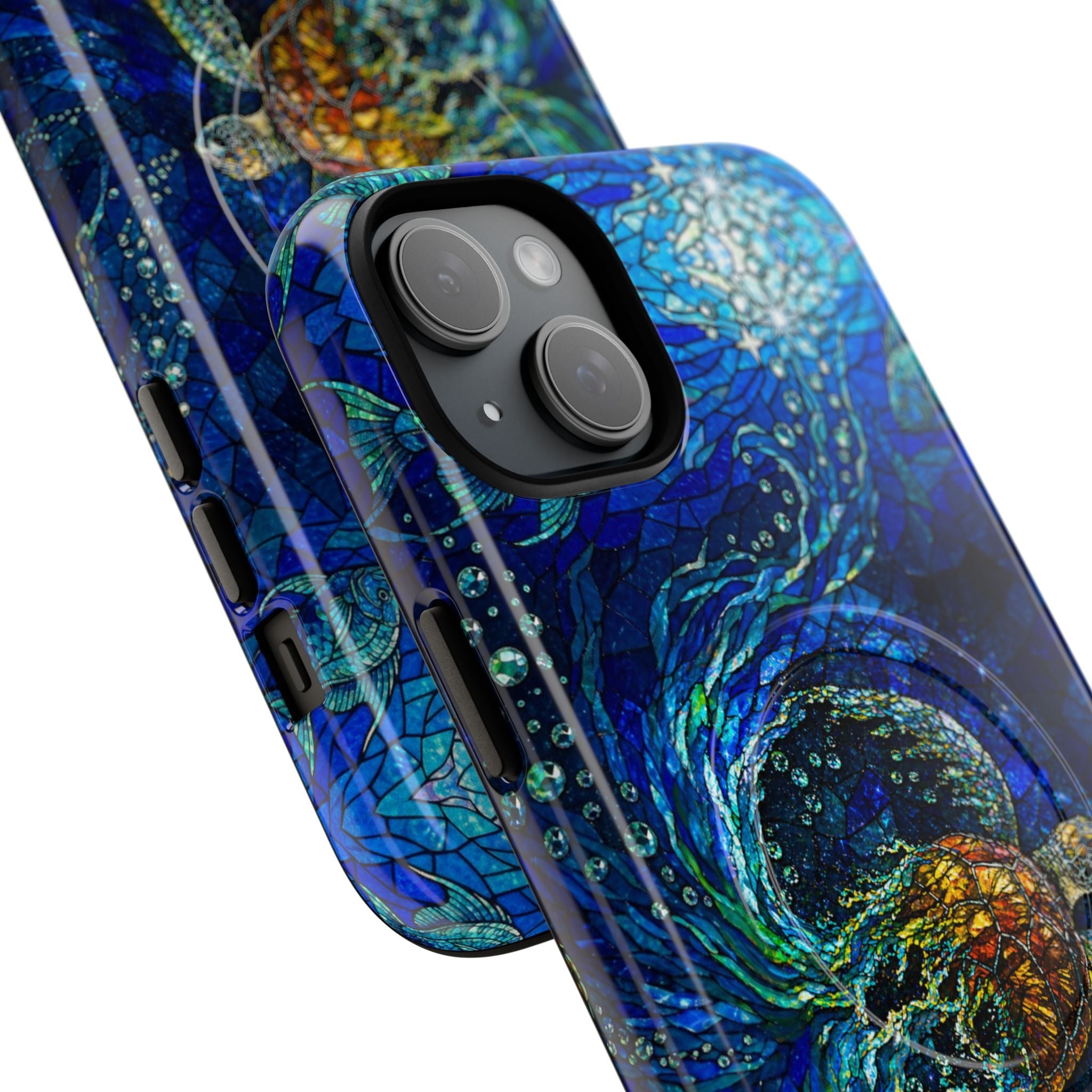 SEA TURTLE OCEAN STAINED GLASS PATTERN MAGNETIC  PHONE CASE  - TLTW2804263