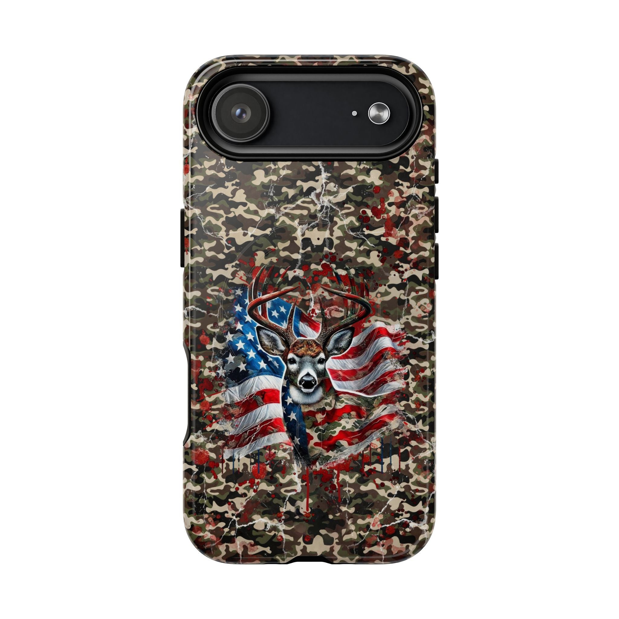 STARS AND STRIPES DEER HUNTING MAGNETIC PHONE CASE - TLHG1905264