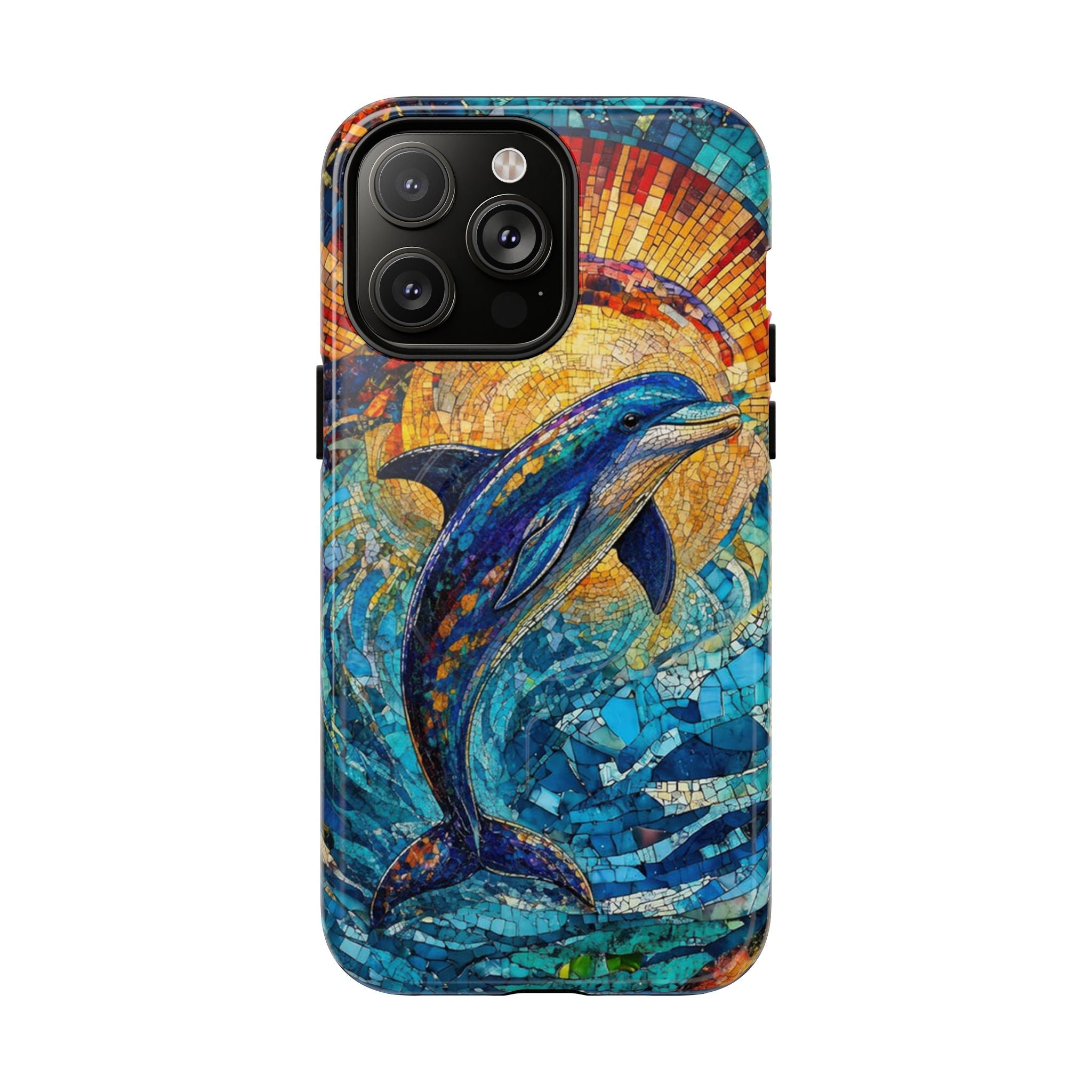 DOLPHIN STAINED GLASS MAGNETIC PHONE CASE  - TLTW1305265