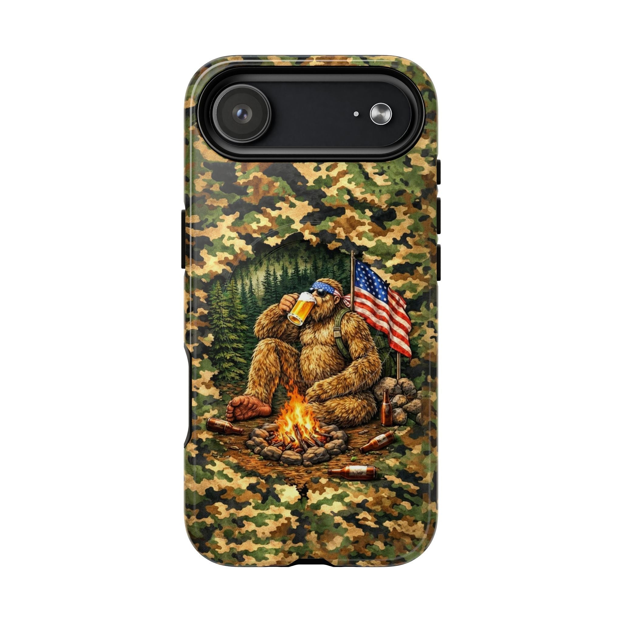 BIGFOOT CAMPFIRE CAMOUFLAGE MAGNETIC PHONE CASE   - TLHN1604264