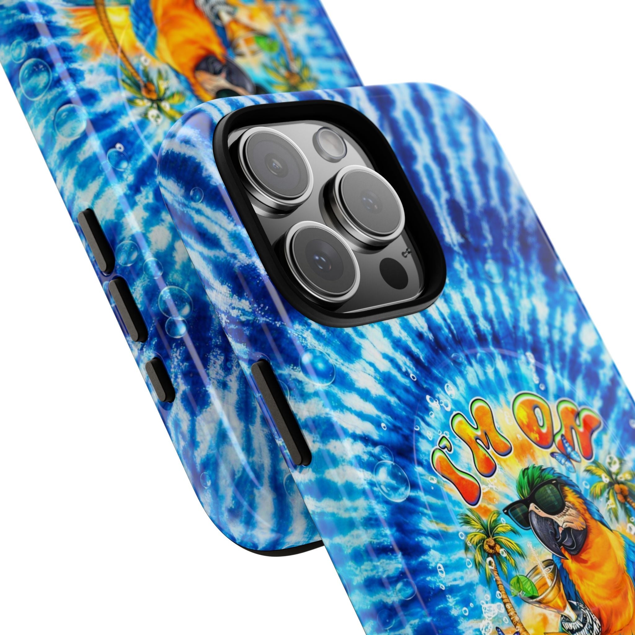 I'M ON ISLAND TIME PARROT  MAGNETIC PHONE CASE  - TLHG1604261