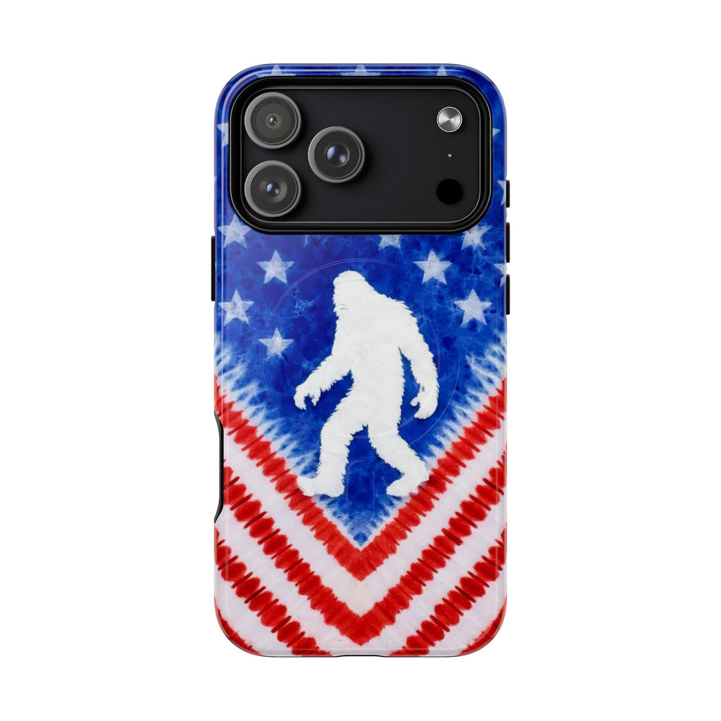 BIGFOOT FLAG RED WHITE & BLUE SWIRL MAGNETIC PHONE CASE  - TLTW2105265