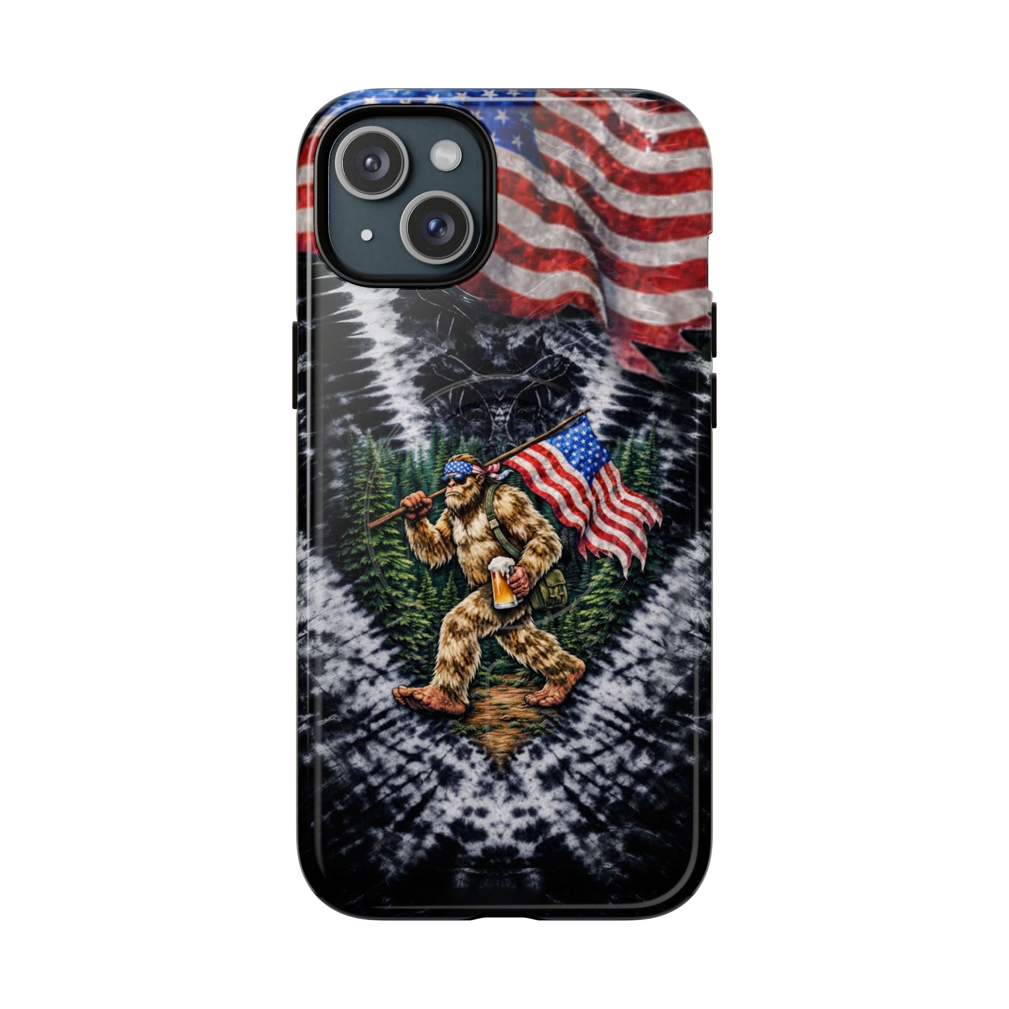 BIGFOOT WITH FLAG V SWIRL MAGNETIC PHONE CASE  - TLTW0405263