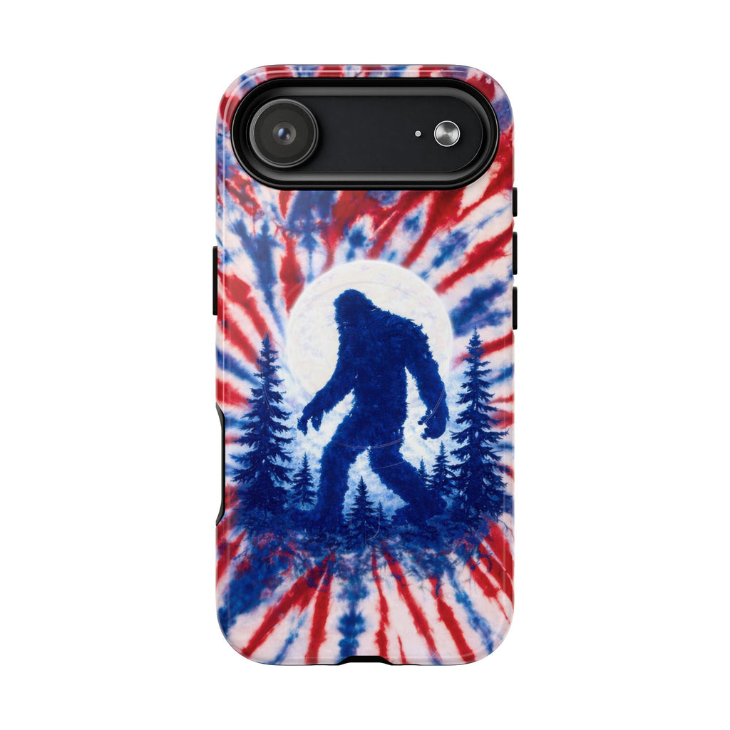 BIGFOOT IN THE FOREST RED WHITE & BLUE SWIRL MAGNETIC PHONE CASE  - TLTW2505263